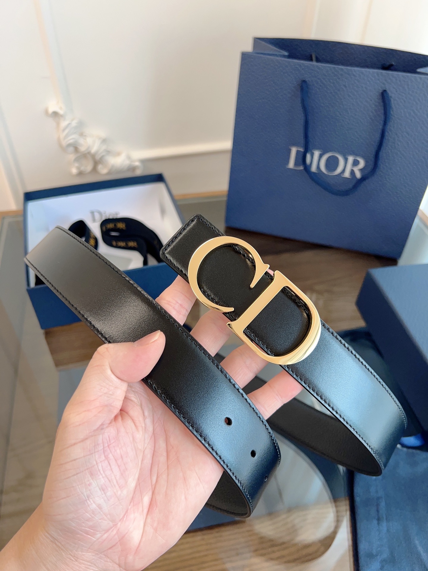 《DIOR》迪奥/加强版🇫🇷法国原厂皮料，亮黑/黑色全皮 品质毋庸置疑 没有更好 只有最好  尺寸3.5