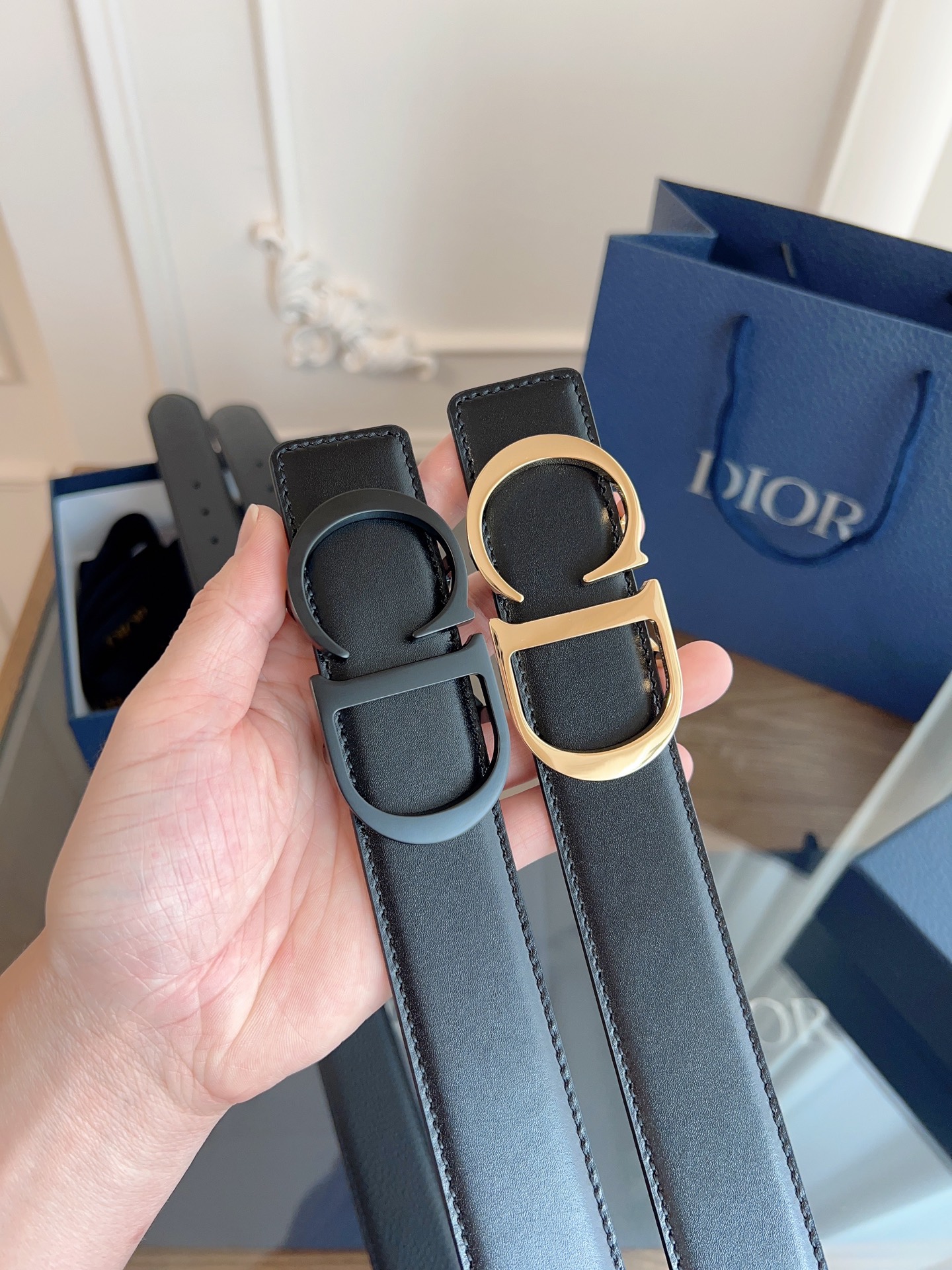 《DIOR》迪奥/加强版🇫🇷法国原厂皮料，亮黑/黑色全皮 品质毋庸置疑 没有更好 只有最好  尺寸3.5