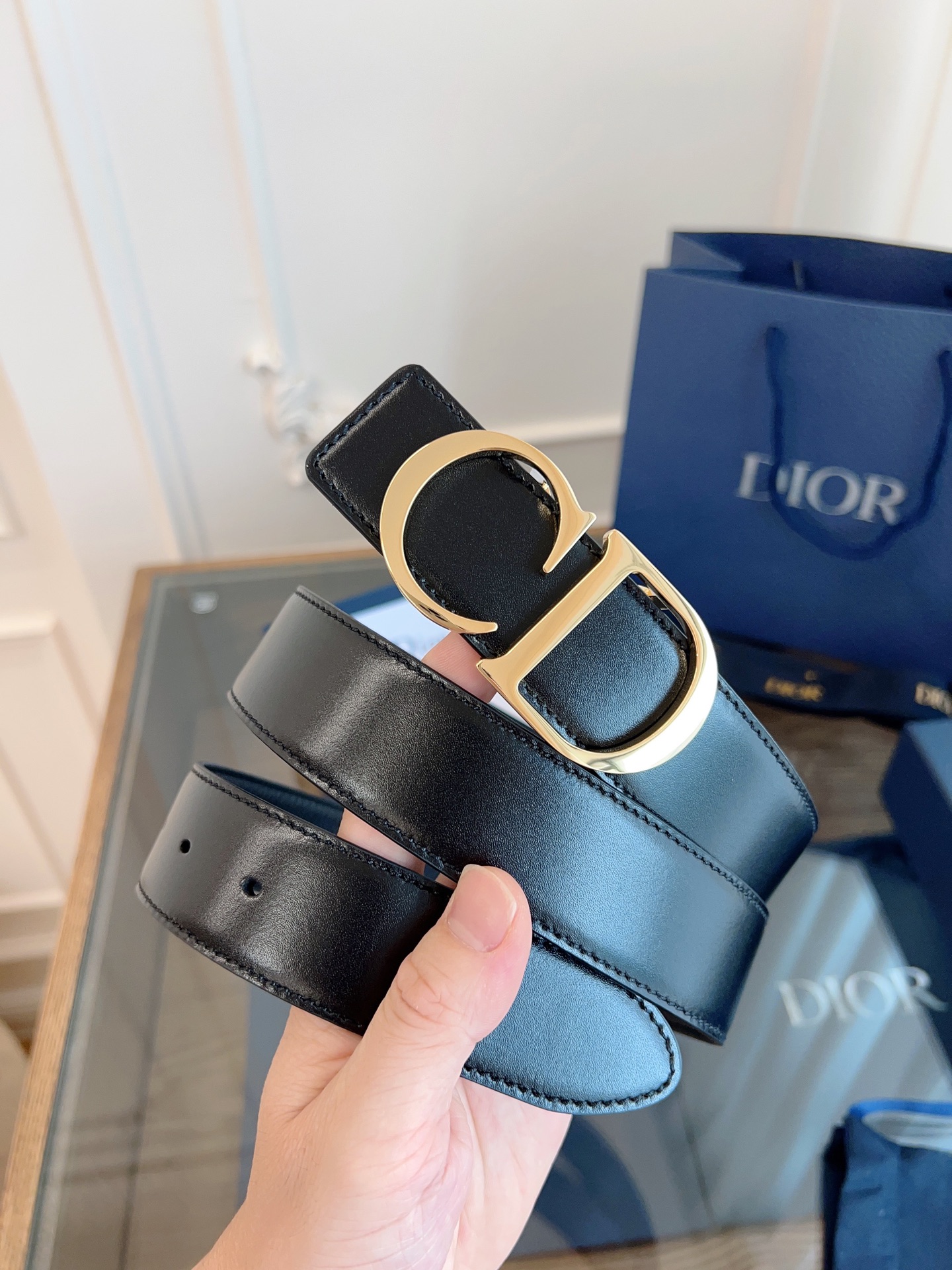 《DIOR》迪奥/加强版🇫🇷法国原厂皮料，亮黑/黑色全皮 品质毋庸置疑 没有更好 只有最好  尺寸3.5