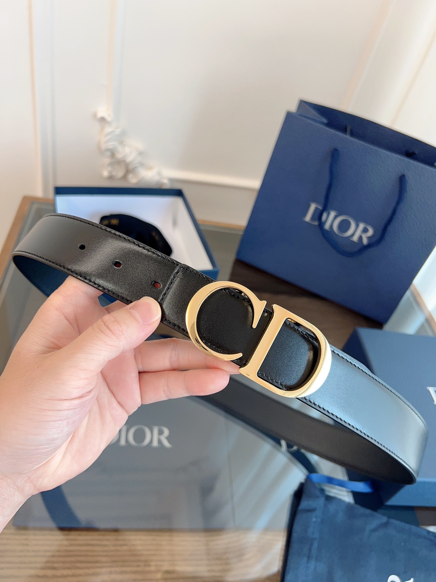 《DIOR》迪奥/加强版🇫🇷法国原厂皮料，亮黑/黑色全皮 品质毋庸置疑 没有更好 只有最好  尺寸3.5