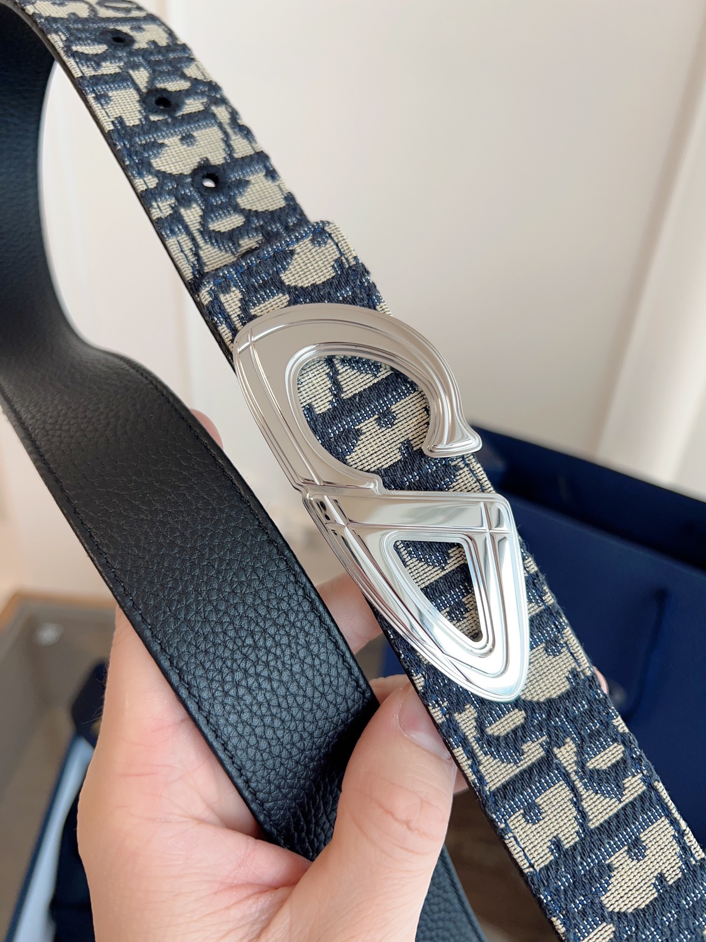 Dior Oblique Canvas and Black Leather Belt, 3.5 cm Width 6 i1749145680759 3749 0 5