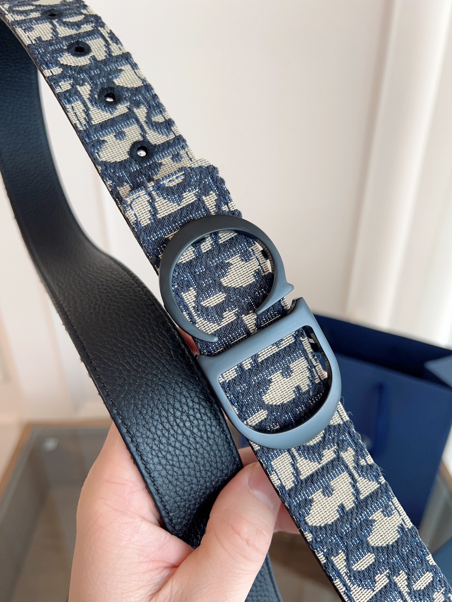 Dior Oblique Canvas and Black Leather Belt with CD Buckle, 3.5 cm Width 6 i1749145789849 6021 0 5