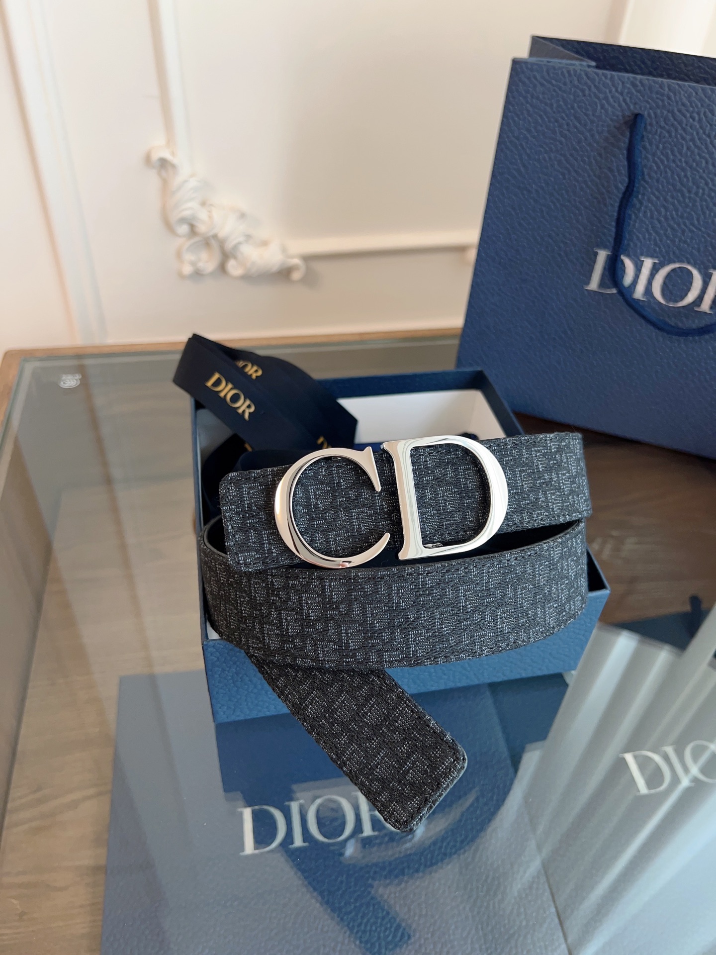 《DIOR》迪奥/加强版法国原厂皮料 Oblique小黑布/黑色牛皮