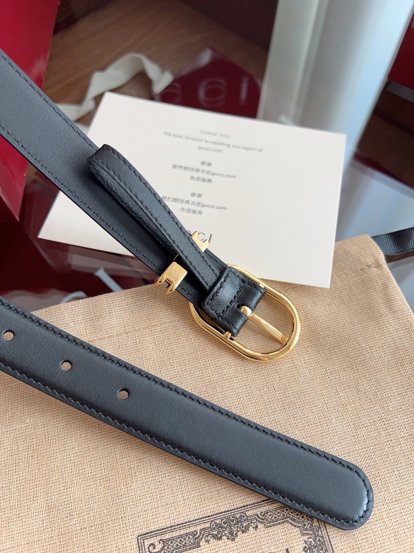 GUCCI 表面头层小牛皮 宽度2.5cm 专柜新版logo横标，原版进口南非皮底，精品针铜扣  高端品质，不惧对比。P160