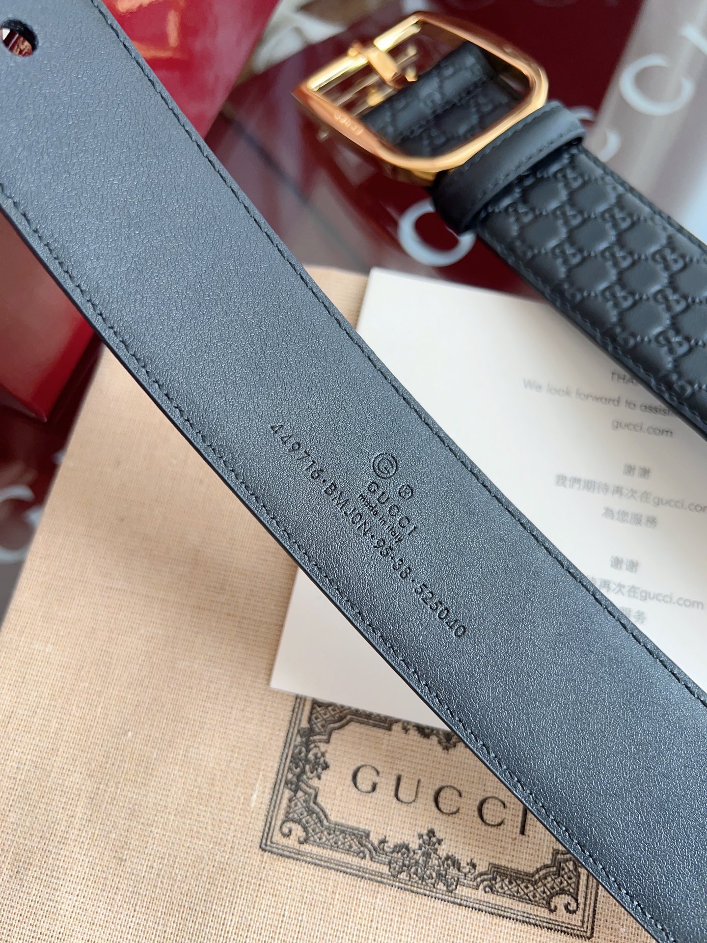  Gucci古驰🇫🇷法国原厂皮料，黑色牛皮 品质毋庸置疑 没有更好 只有最好  尺寸4.0厘米