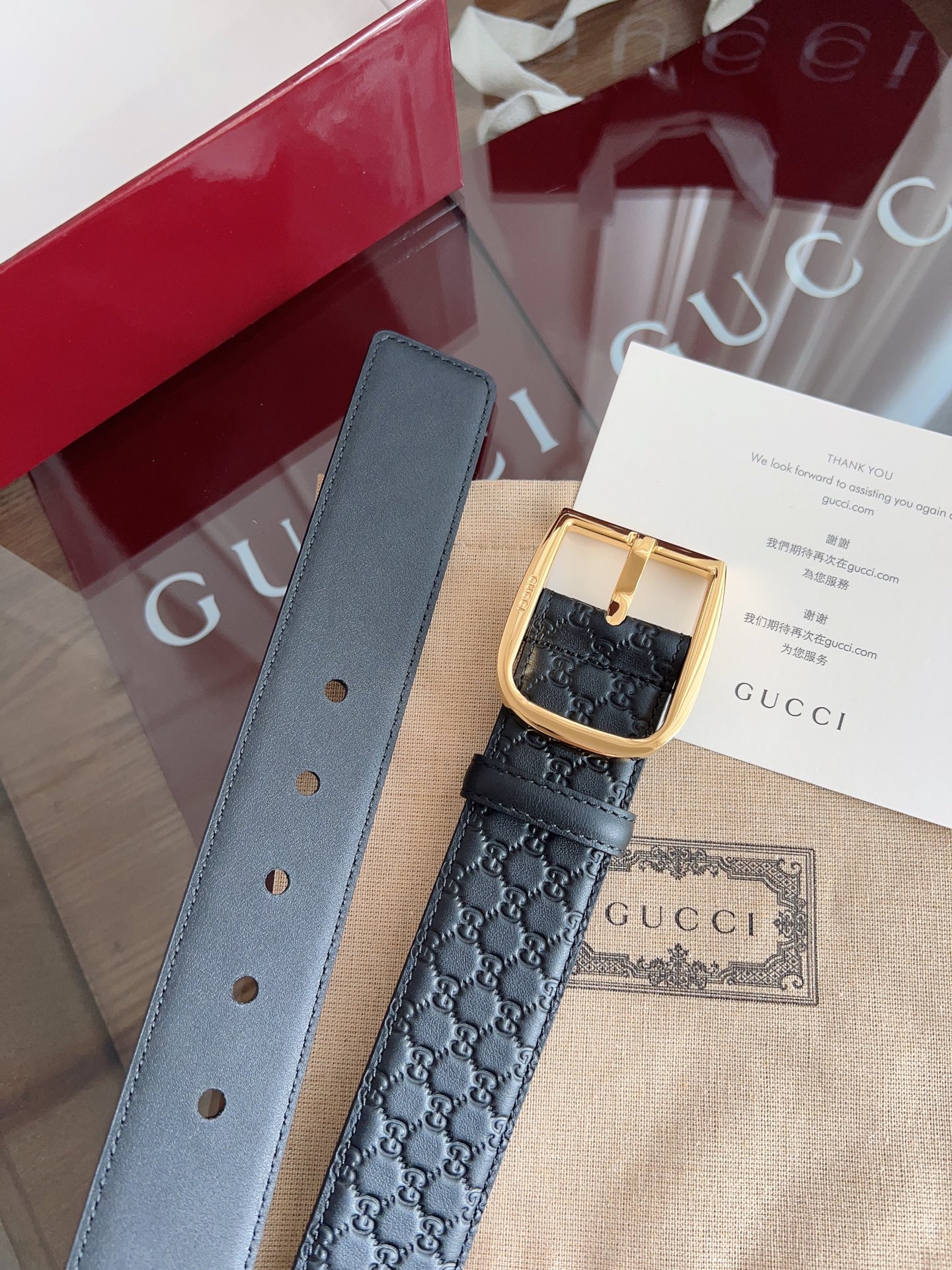  Gucci古驰🇫🇷法国原厂皮料，黑色牛皮 品质毋庸置疑 没有更好 只有最好  尺寸4.0厘米