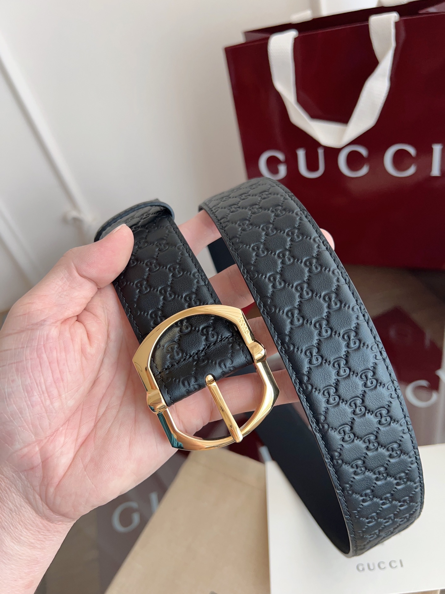 Gucci古驰🇫🇷法国原厂皮料，黑色牛皮 品质毋庸置疑 没有更好 只有最好  尺寸4.0厘米。P160