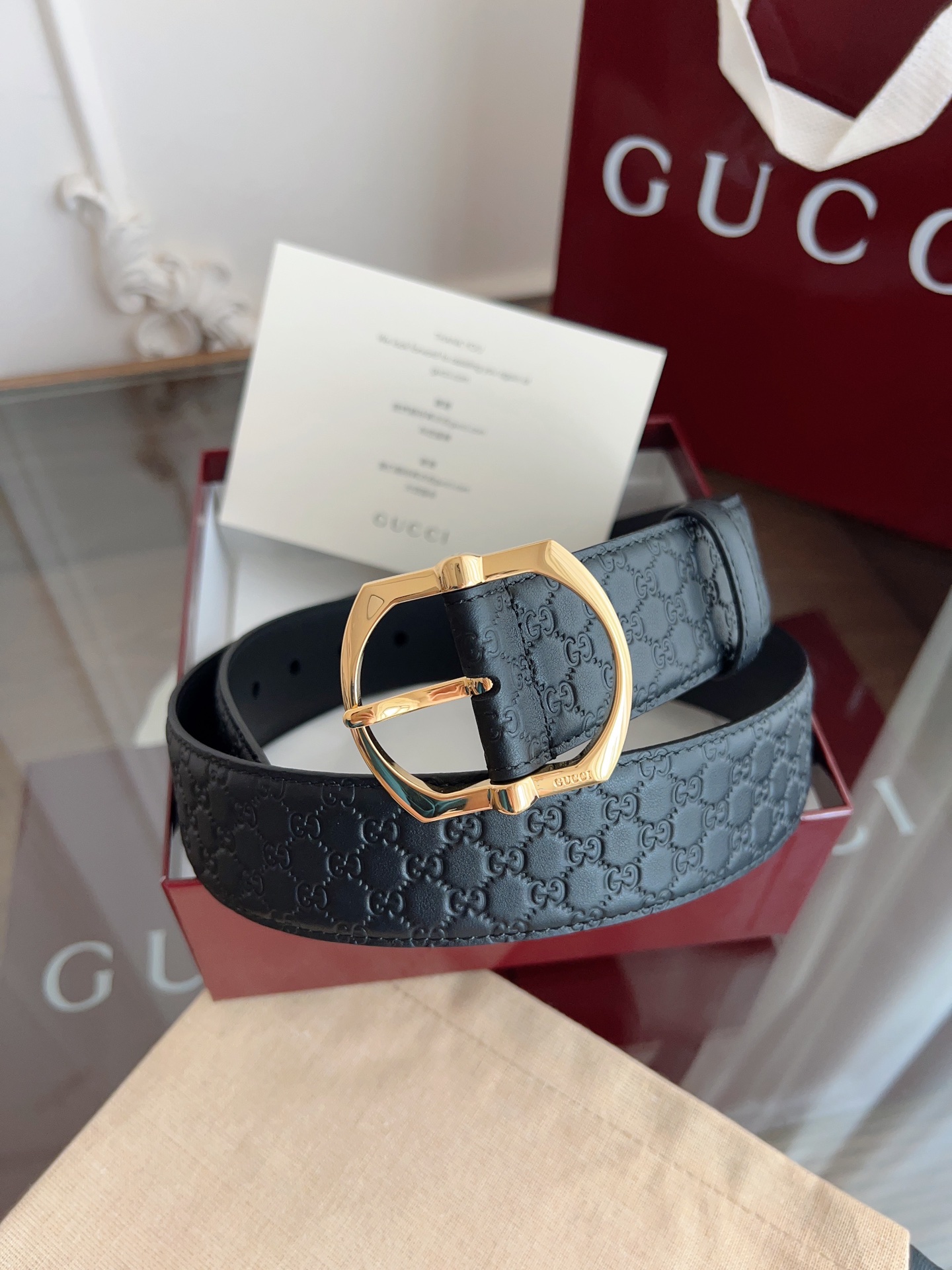 Gucci古驰🇫🇷法国原厂皮料，黑色牛皮 品质毋庸置疑 没有更好 只有最好  尺寸4.0厘米。P160