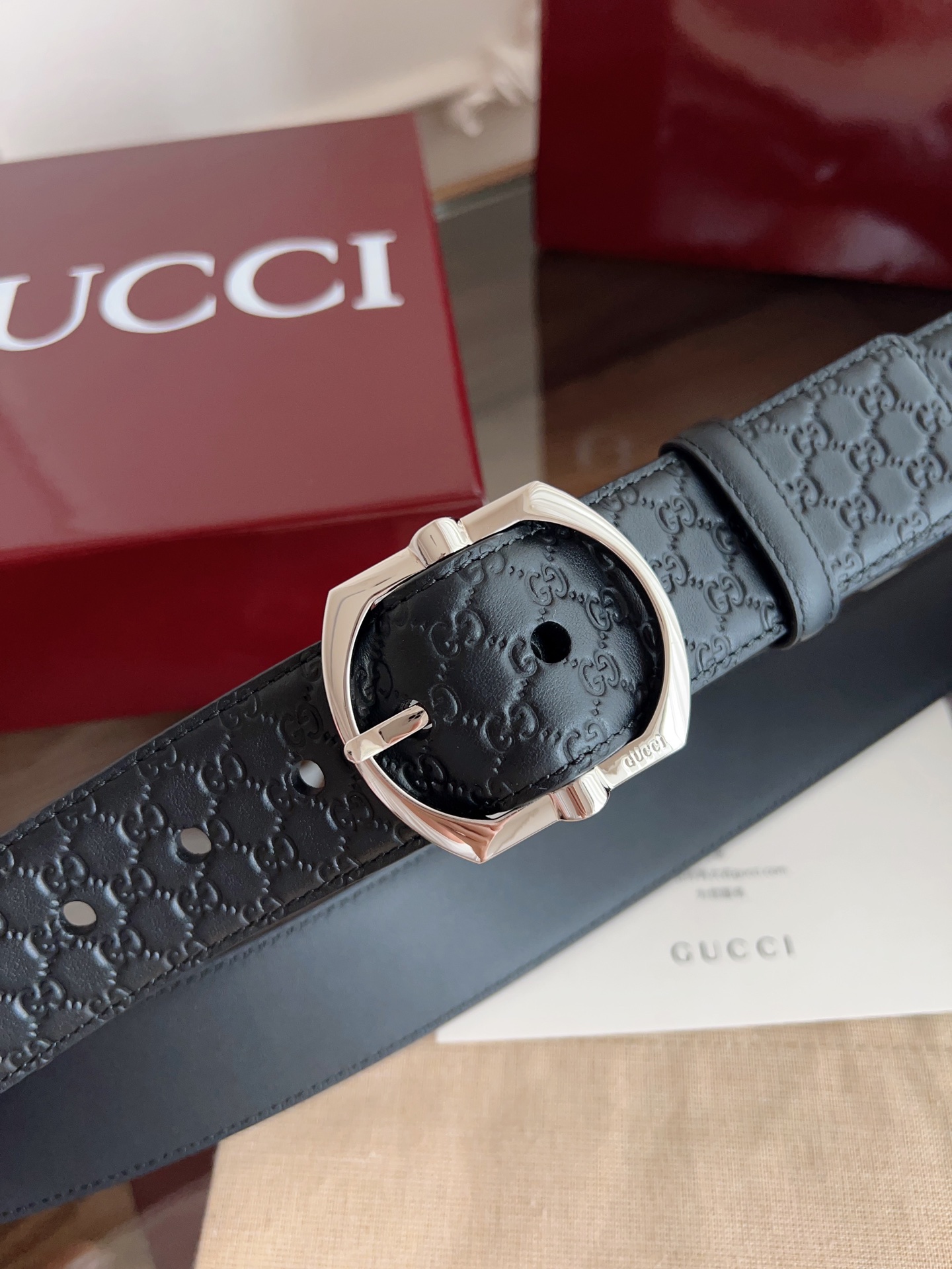 Gucci古驰🇫🇷法国原厂皮料，黑色牛皮 品质毋庸置疑 没有更好 只有最好  尺寸4.0厘米。P160