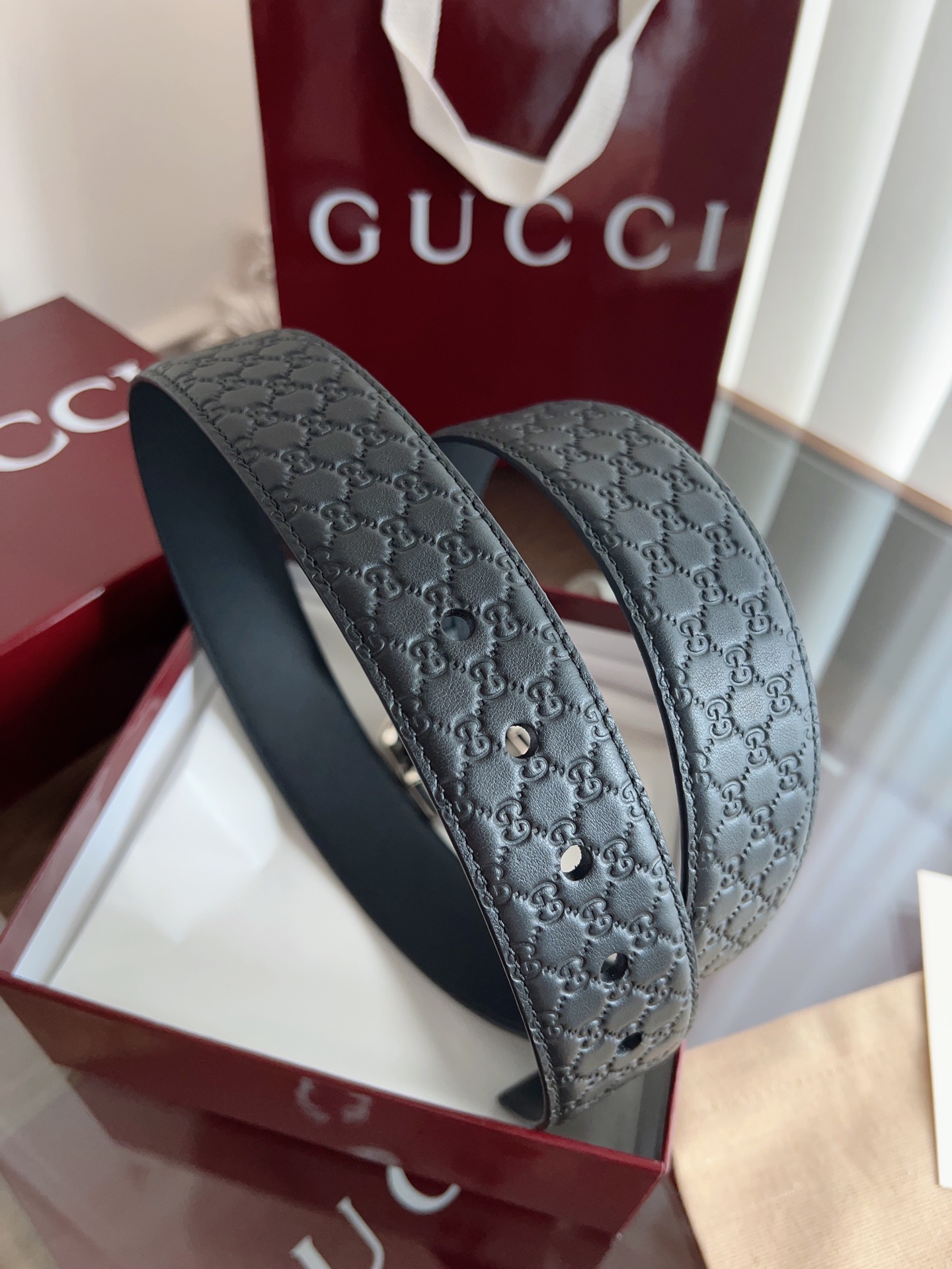 Gucci古驰🇫🇷法国原厂皮料，黑色牛皮 品质毋庸置疑 没有更好 只有最好  尺寸4.0厘米。P160