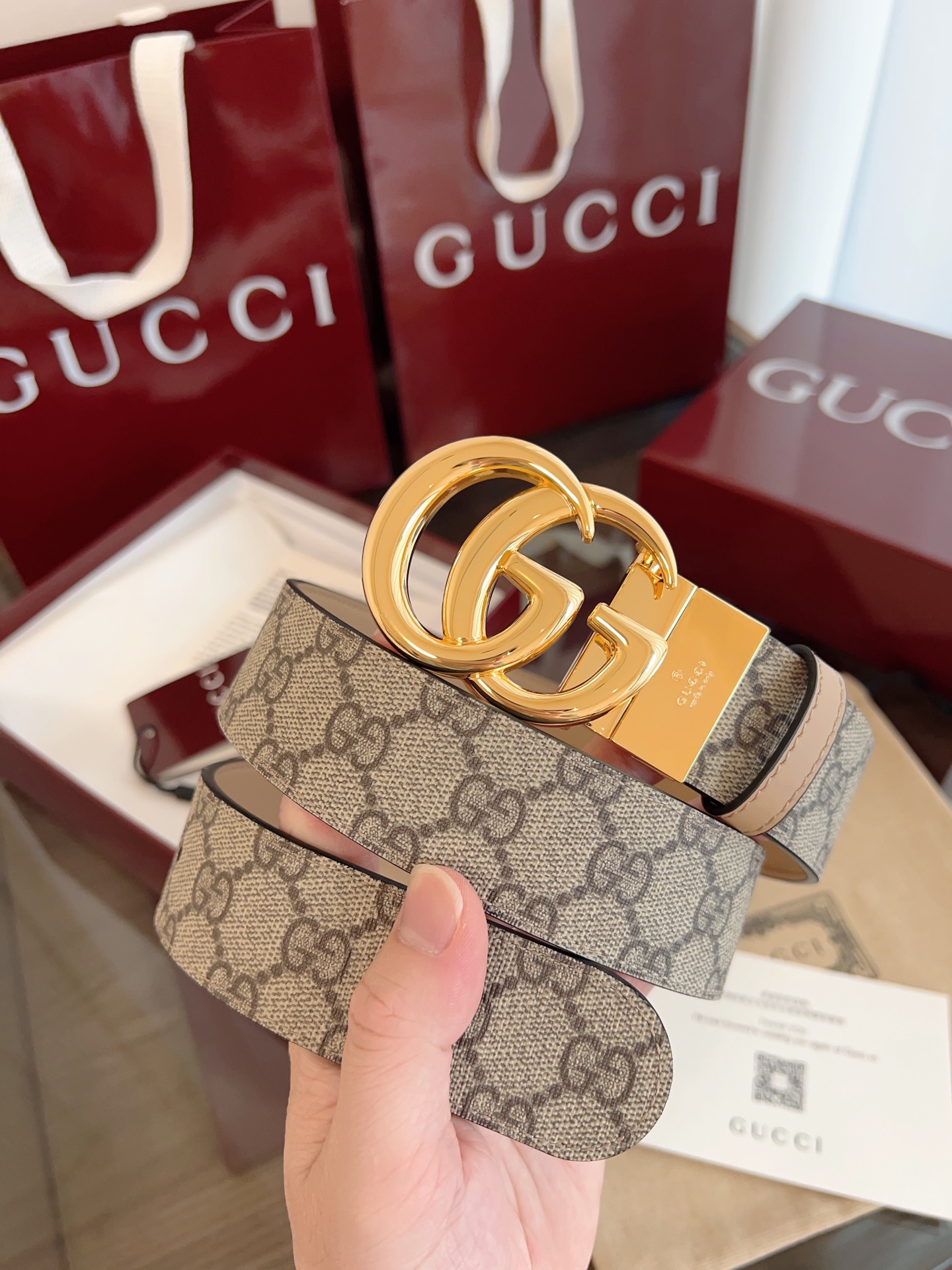  Gucci 2025最新专柜系列裸粉 款号  92TIN 9257 双面进口原厂防水PVC材质 比牛皮