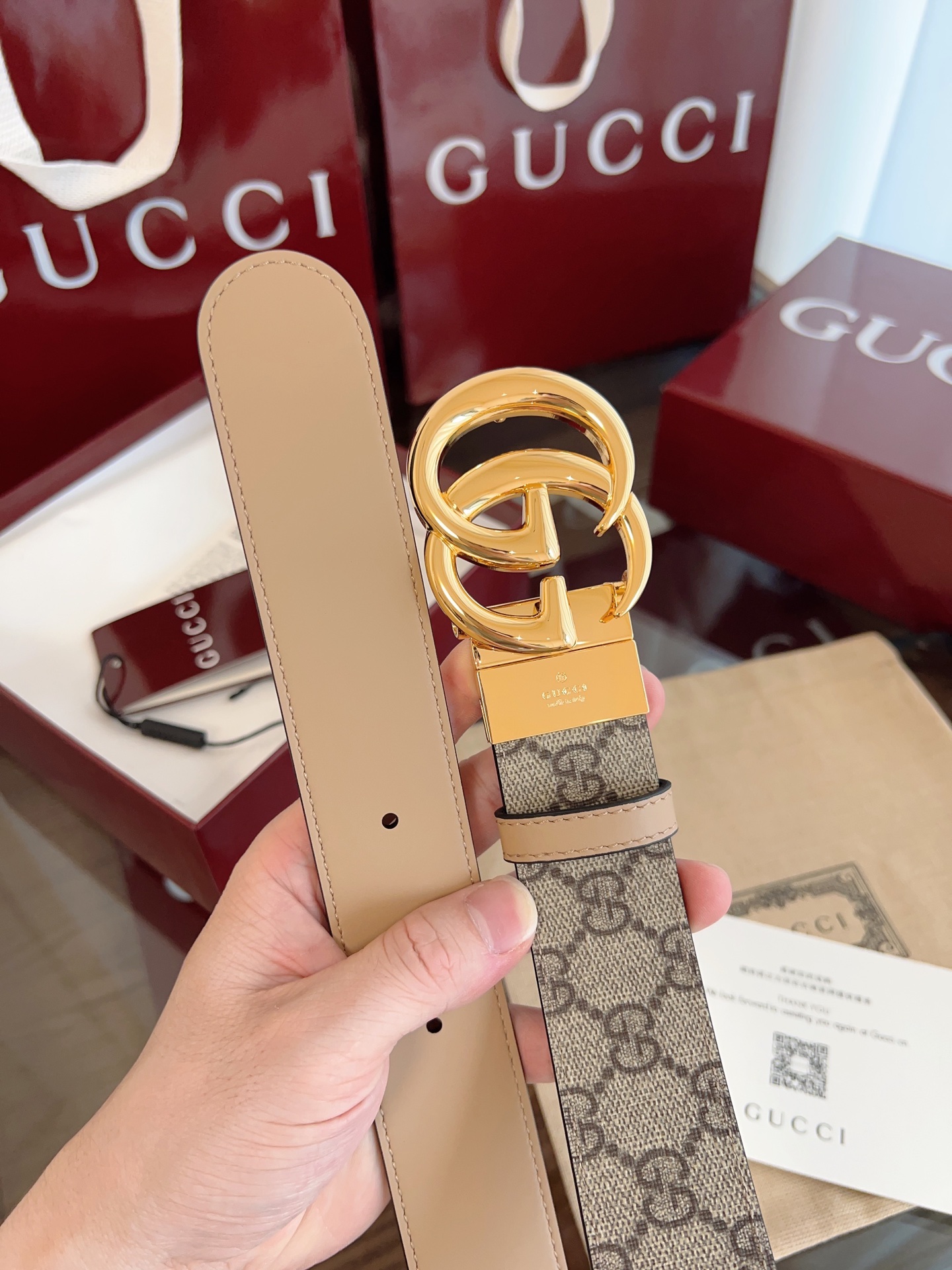  Gucci 2025最新专柜系列裸粉 款号  92TIN 9257 双面进口原厂防水PVC材质 比牛皮