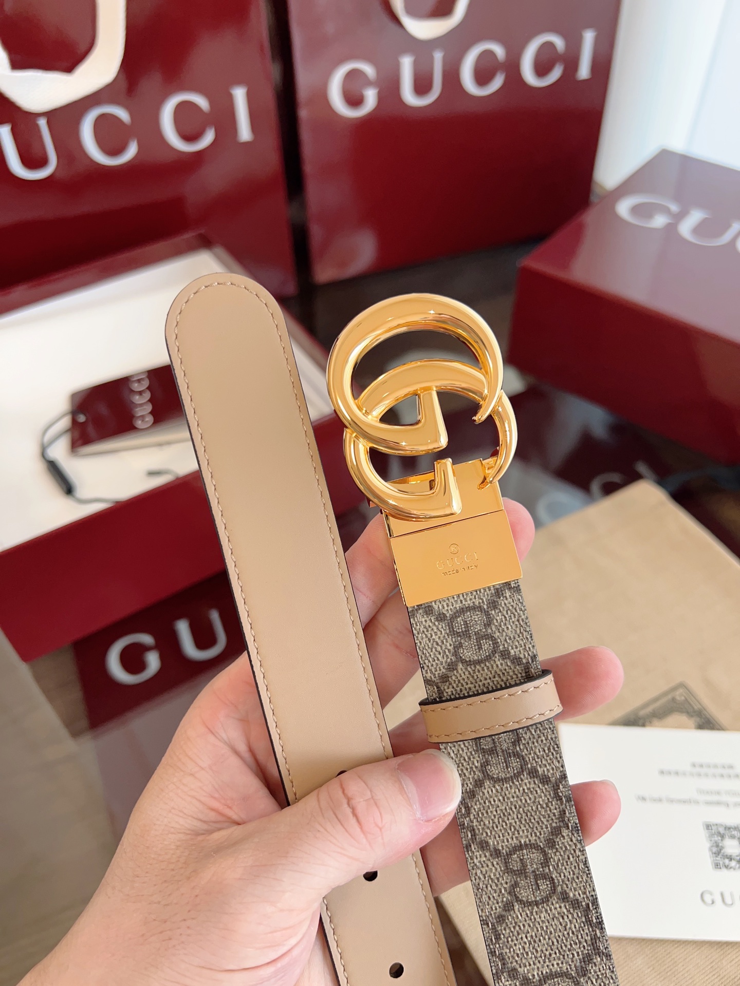  Gucci 2025最新专柜系列裸粉 款号  92TIN 9257 双面进口原厂防水PVC材质 比牛皮