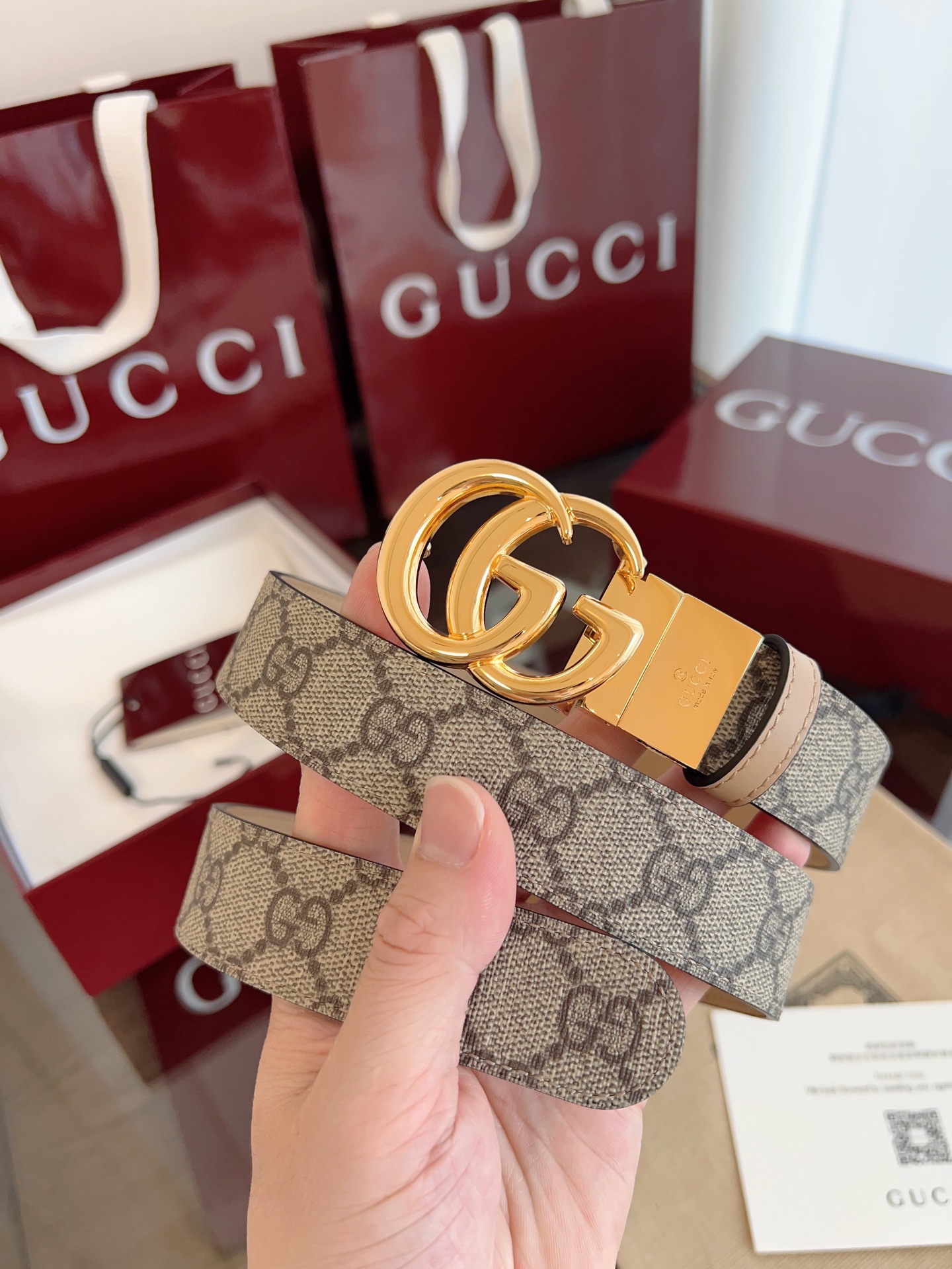  Gucci 2025最新专柜系列裸粉 款号  92TIN 9257 双面进口原厂防水PVC材质 比牛皮