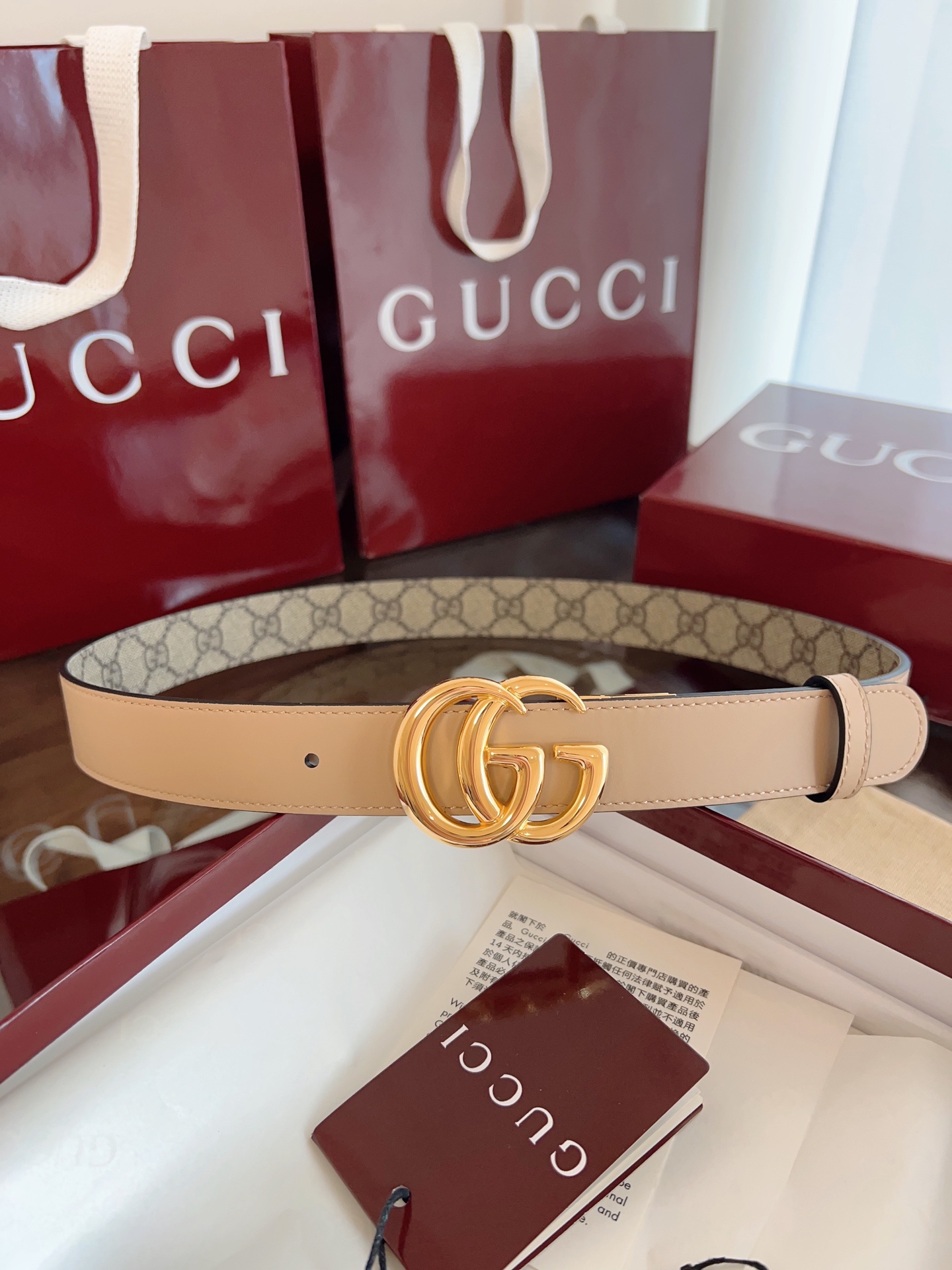  Gucci 2025最新专柜系列裸粉 款号  92TIN 9257 双面进口原厂防水PVC材质 比牛皮
