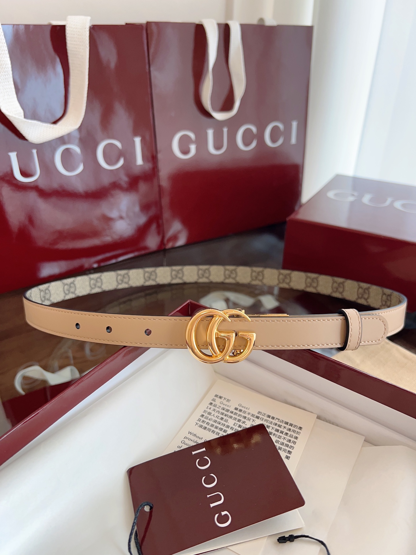  Gucci 2025最新专柜系列裸粉 款号  92TIN 9257 双面进口原厂防水PVC材质 比牛皮