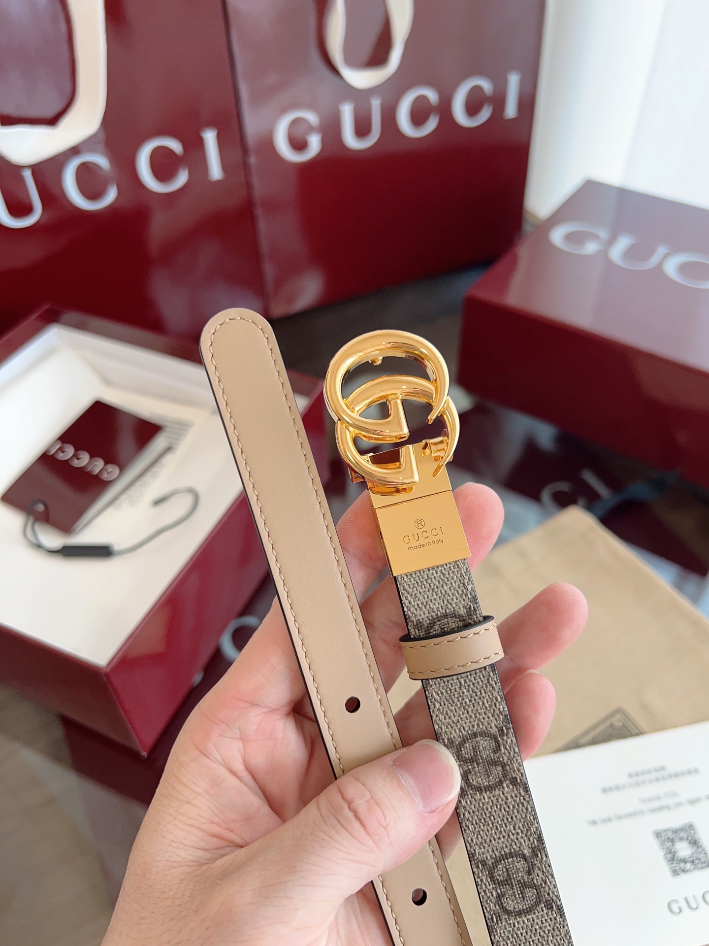  Gucci 2025最新专柜系列裸粉 款号  92TIN 9257 双面进口原厂防水PVC材质 比牛皮