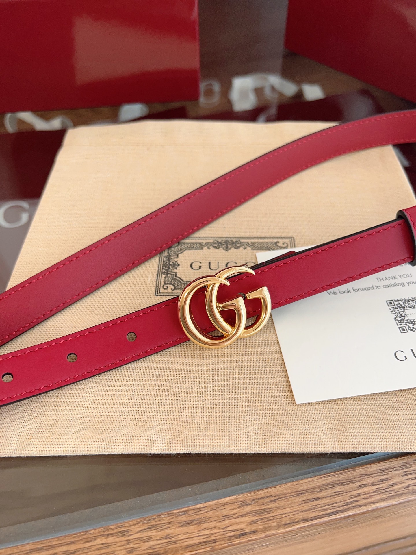  GUCCI 表面头层小牛皮 宽度2.0cm 专柜新版logo横标，原版进口南非皮底，精品双G铜扣  高