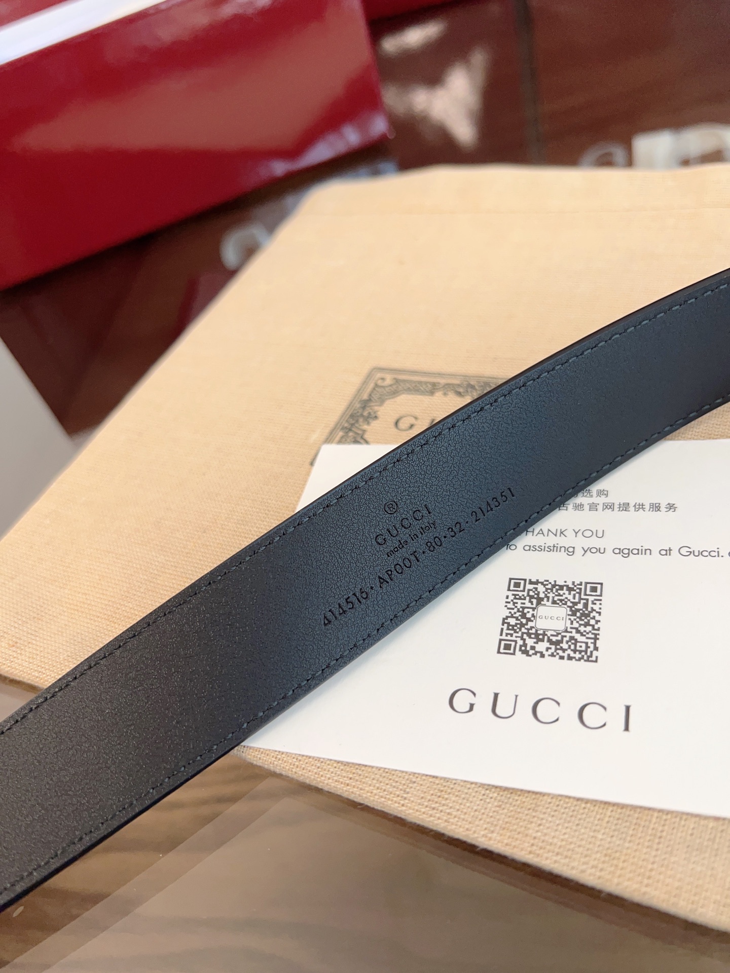  GUCCI 表面头层小牛皮 宽度3.0cm 专柜新版logo横标，原版进口南非皮底，精品双G铜扣  高