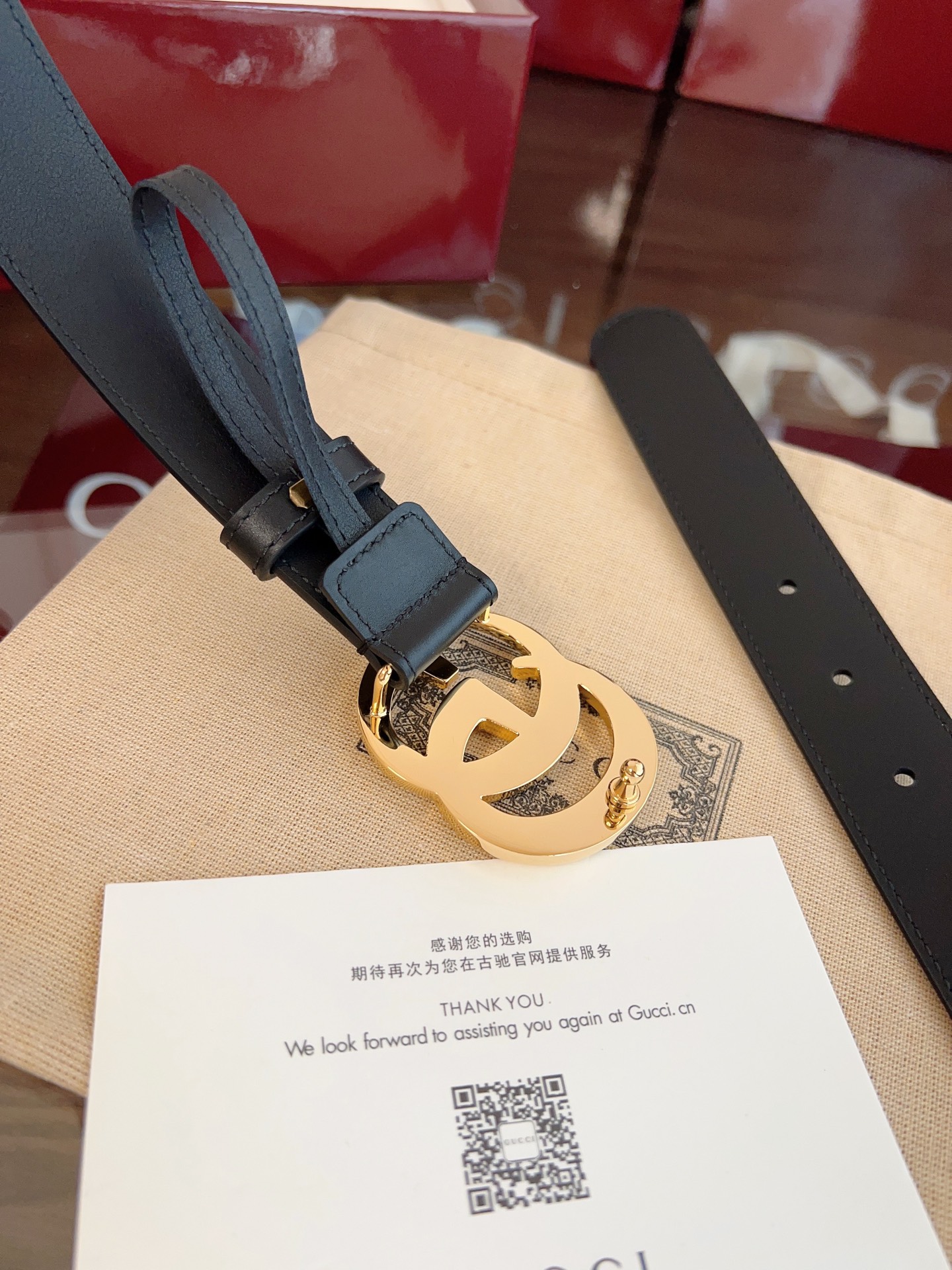  GUCCI 表面头层小牛皮 宽度3.0cm 专柜新版logo横标，原版进口南非皮底，精品双G铜扣  高
