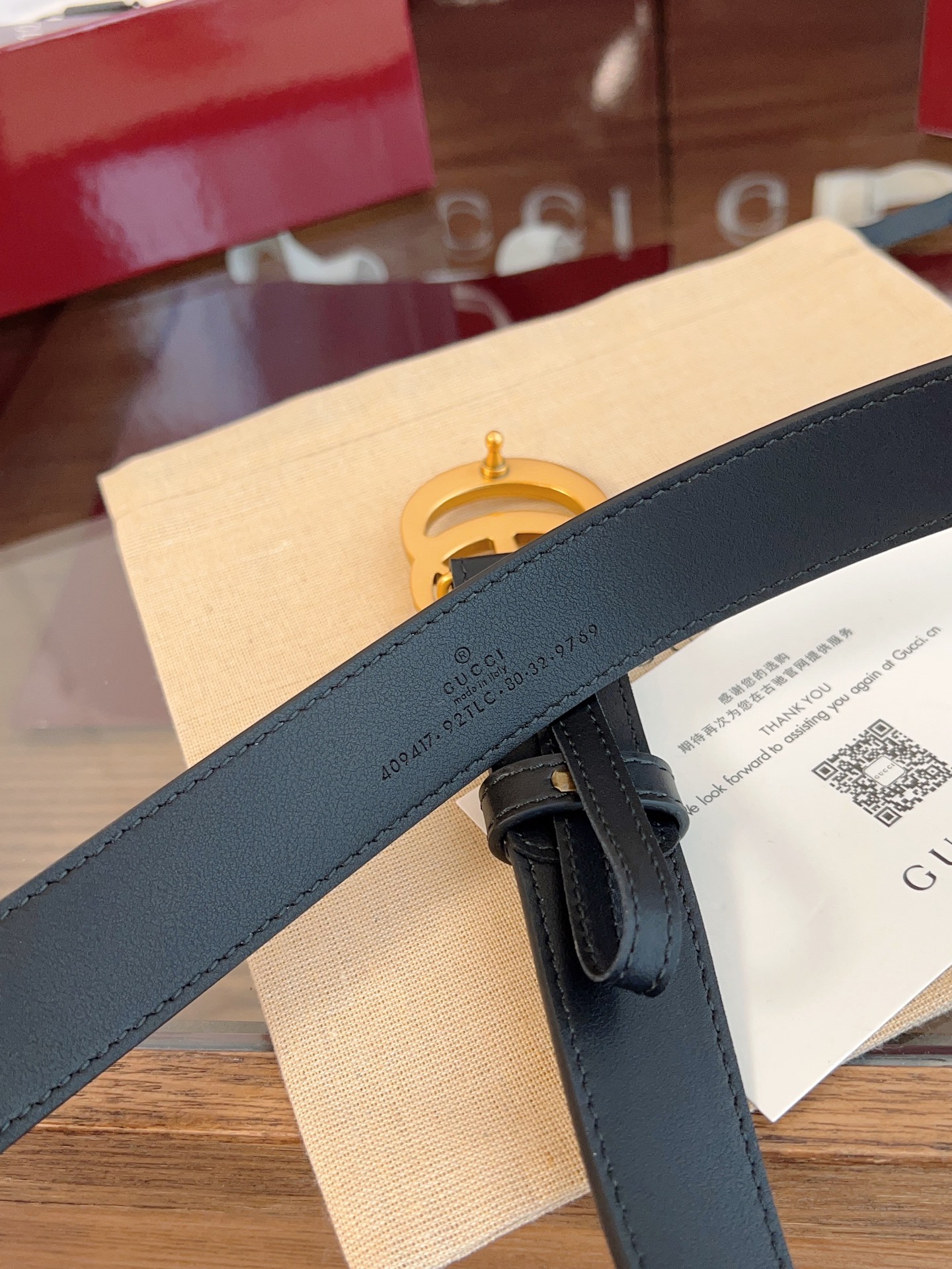 今年最时尚拼接系列 Gucci小牛皮拼接GG Supreme 老花帆布，对版3孔调节，横标logo编号:409417·92TLC 宽3.0cm 复古GG扣 P160