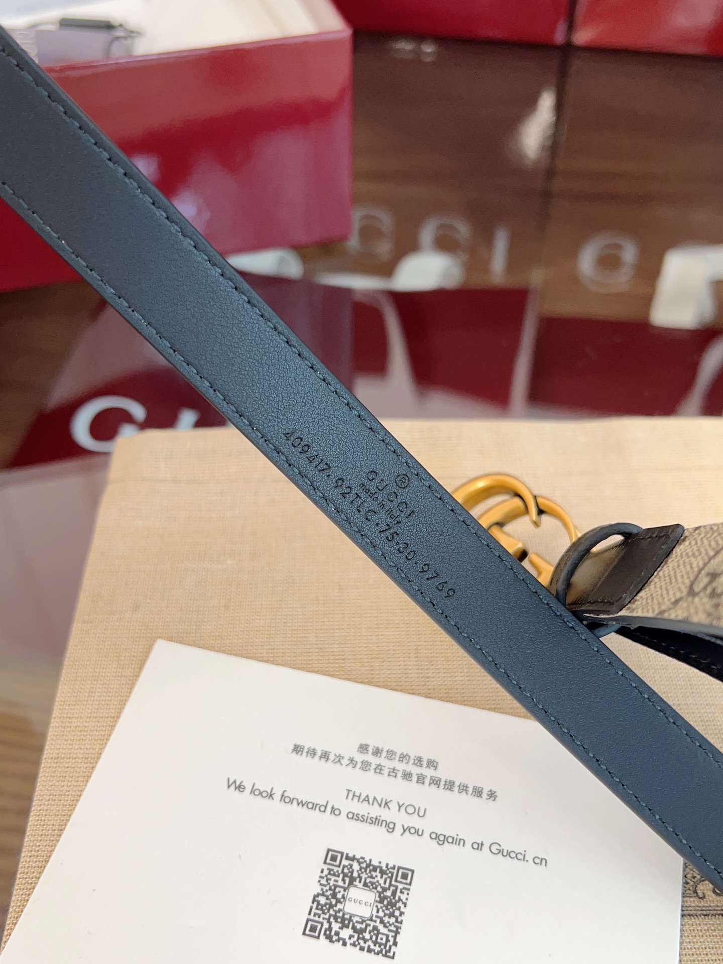 今年最时尚拼接系列 Gucci小牛皮拼接GG Supreme 老花帆布，对版3孔调节，横标logo编号:409417·92TLC 宽2.0cm 复古GG扣 P160