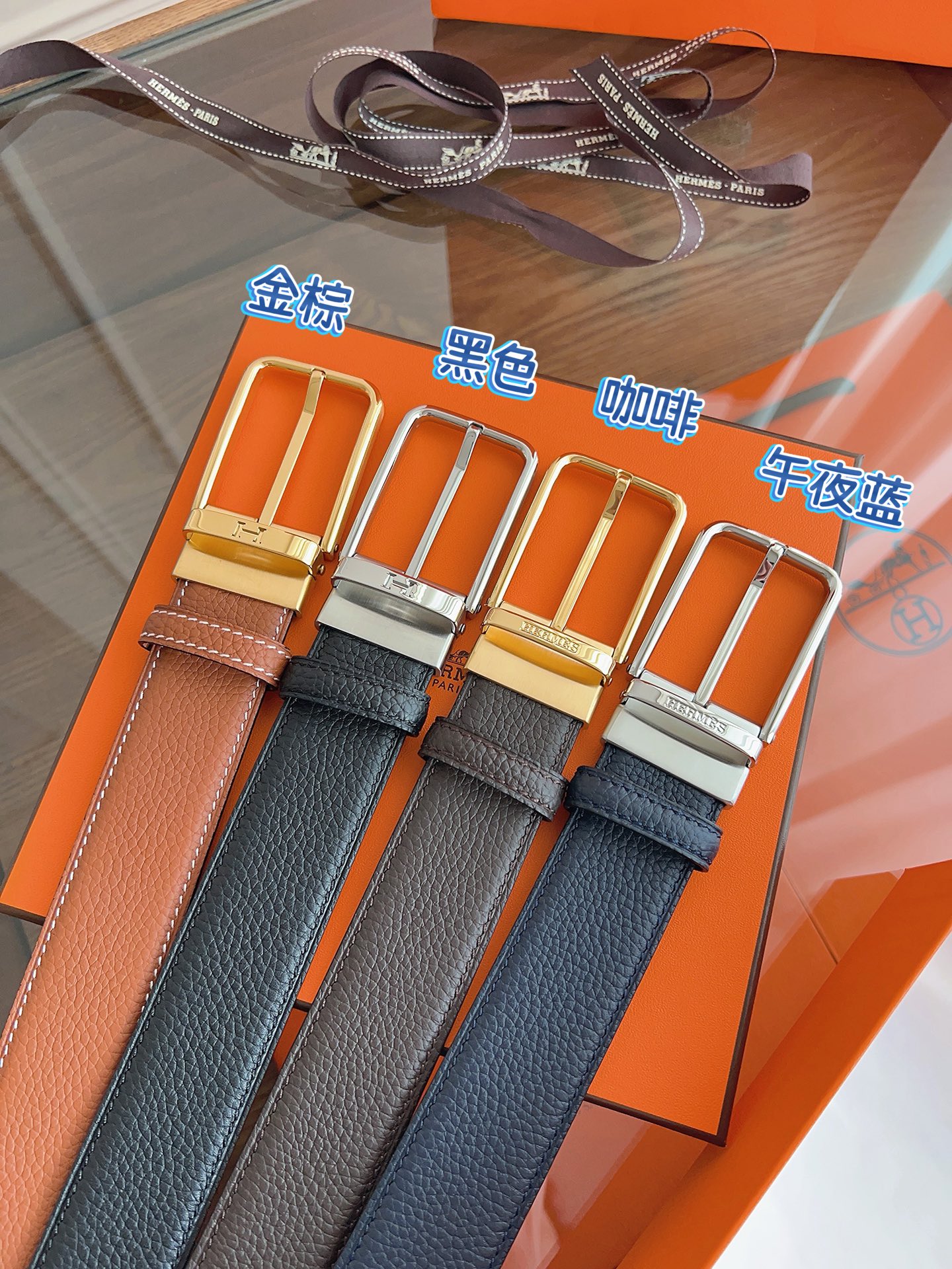 HERMES 最新设计 代购品质 腰带精选进口优质Togo皮，搭配精钢金属传统小针扣 工艺细节处理到位 