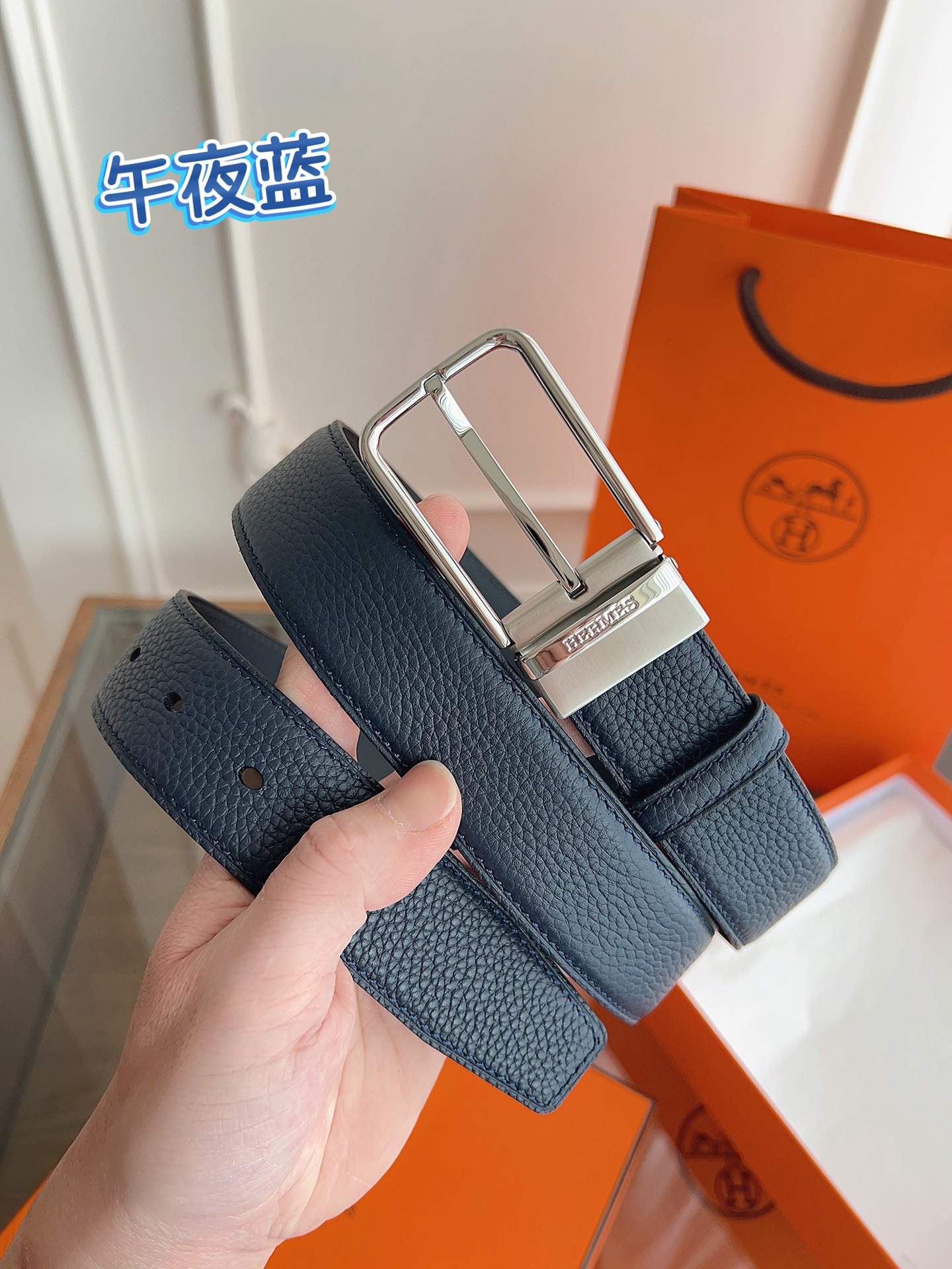HERMES 最新设计 代购品质 腰带精选进口优质Togo皮，搭配精钢金属传统小针扣 工艺细节处理到位 