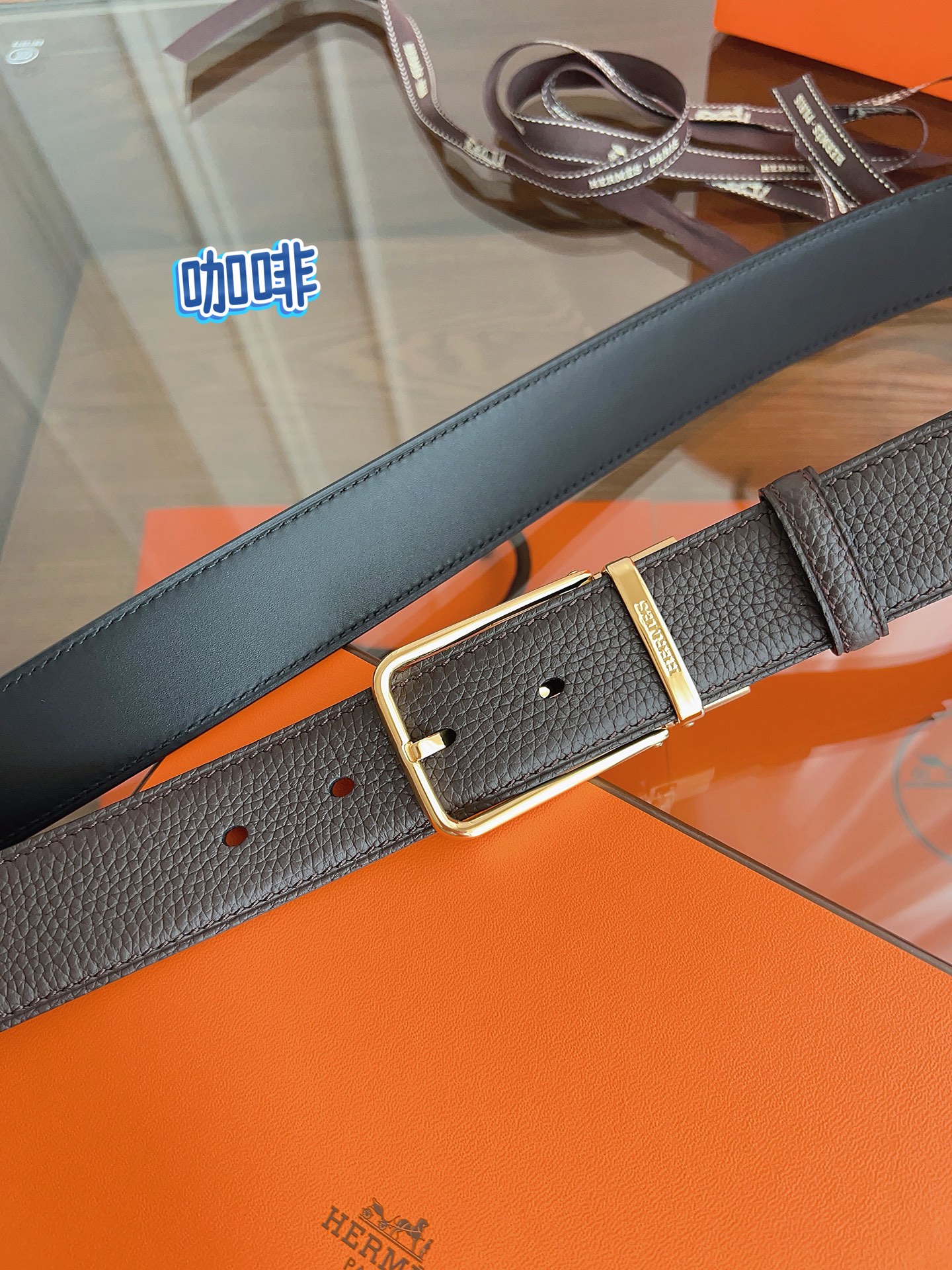 HERMES 最新设计 代购品质 腰带精选进口优质Togo皮，搭配精钢金属传统小针扣 工艺细节处理到位 