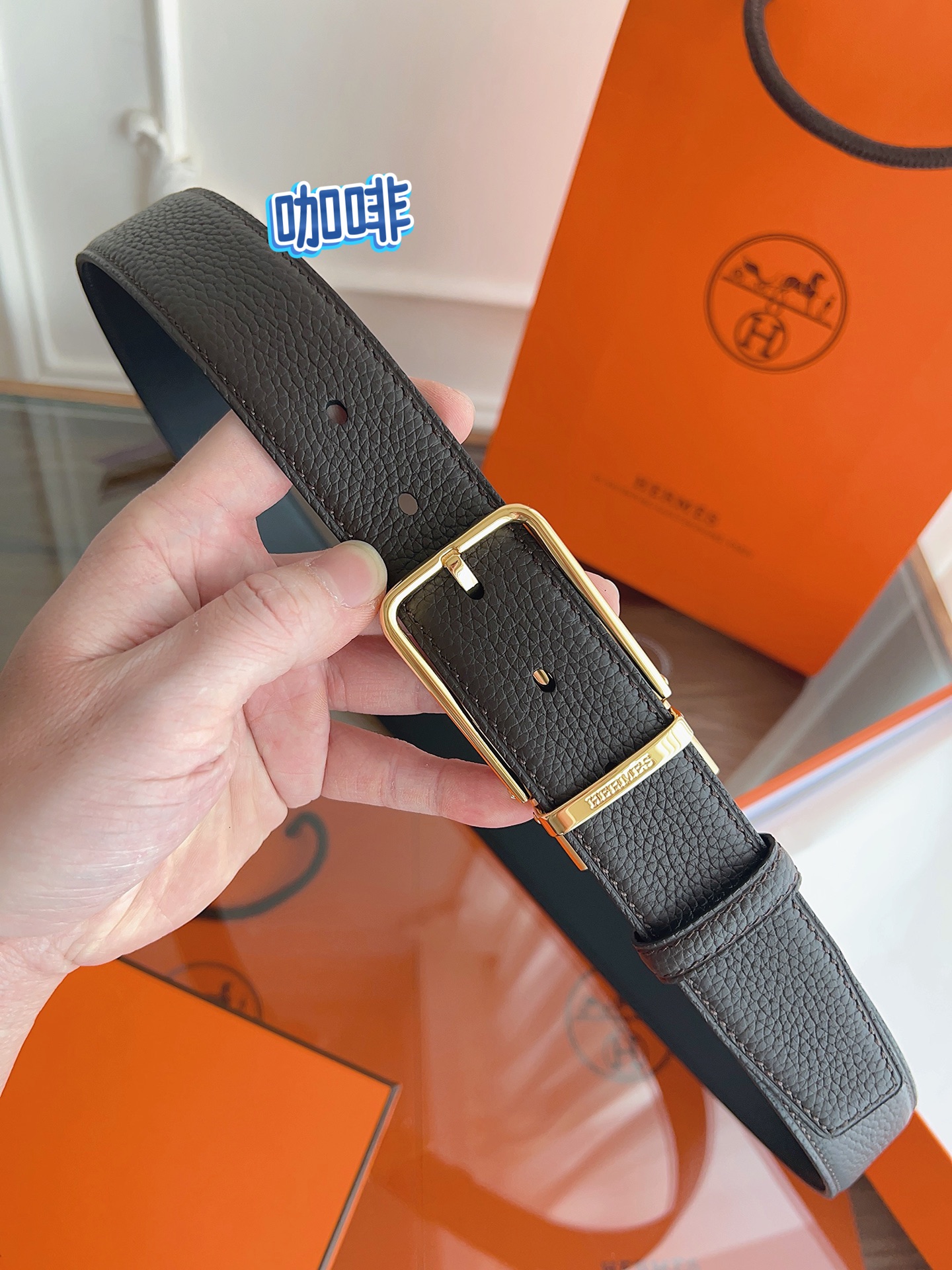 HERMES 最新设计 代购品质 腰带精选进口优质Togo皮，搭配精钢金属传统小针扣 工艺细节处理到位 