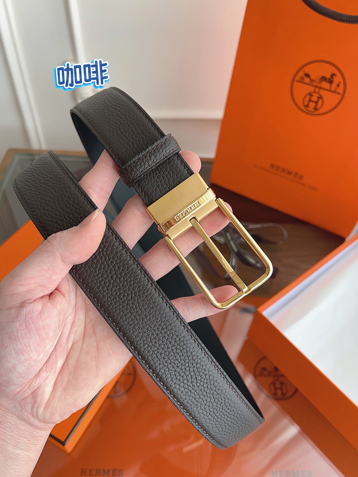 HERMES 最新设计 代购品质 腰带精选进口优质Togo皮，搭配精钢金属传统小针扣 工艺细节处理到位 