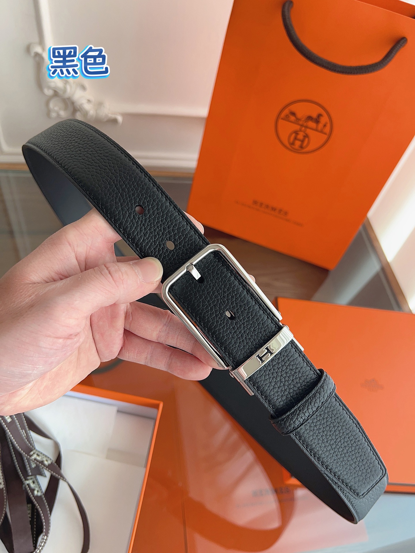 HERMES 最新设计 代购品质 腰带精选进口优质Togo皮，搭配精钢金属传统小针扣 工艺细节处理到位 