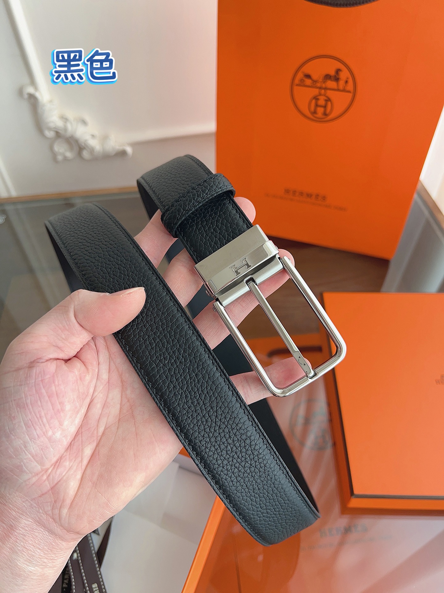 HERMES 最新设计 代购品质 腰带精选进口优质Togo皮，搭配精钢金属传统小针扣 工艺细节处理到位 