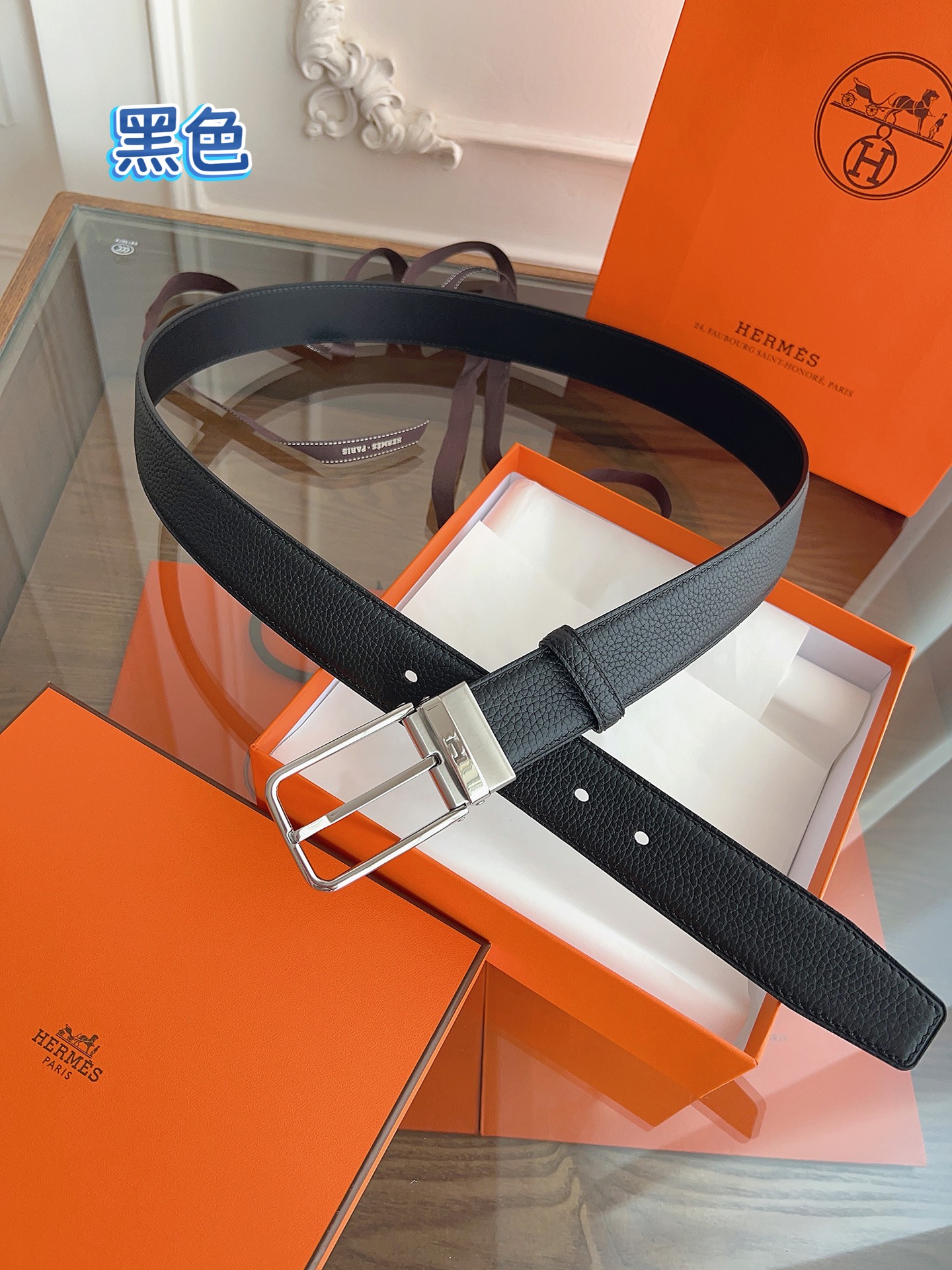 HERMES 最新设计 代购品质 腰带精选进口优质Togo皮，搭配精钢金属传统小针扣 工艺细节处理到位 