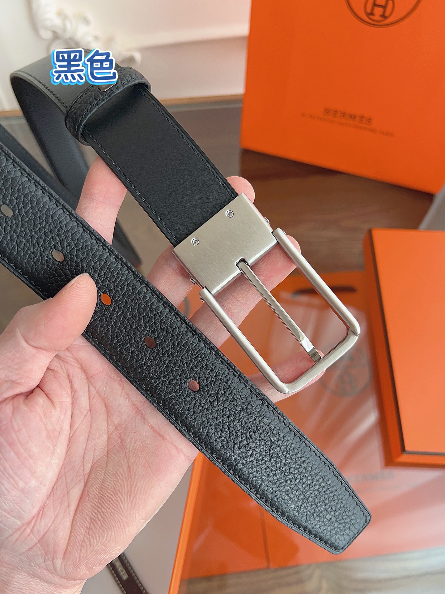 HERMES 最新设计 代购品质 腰带精选进口优质Togo皮，搭配精钢金属传统小针扣 工艺细节处理到位 