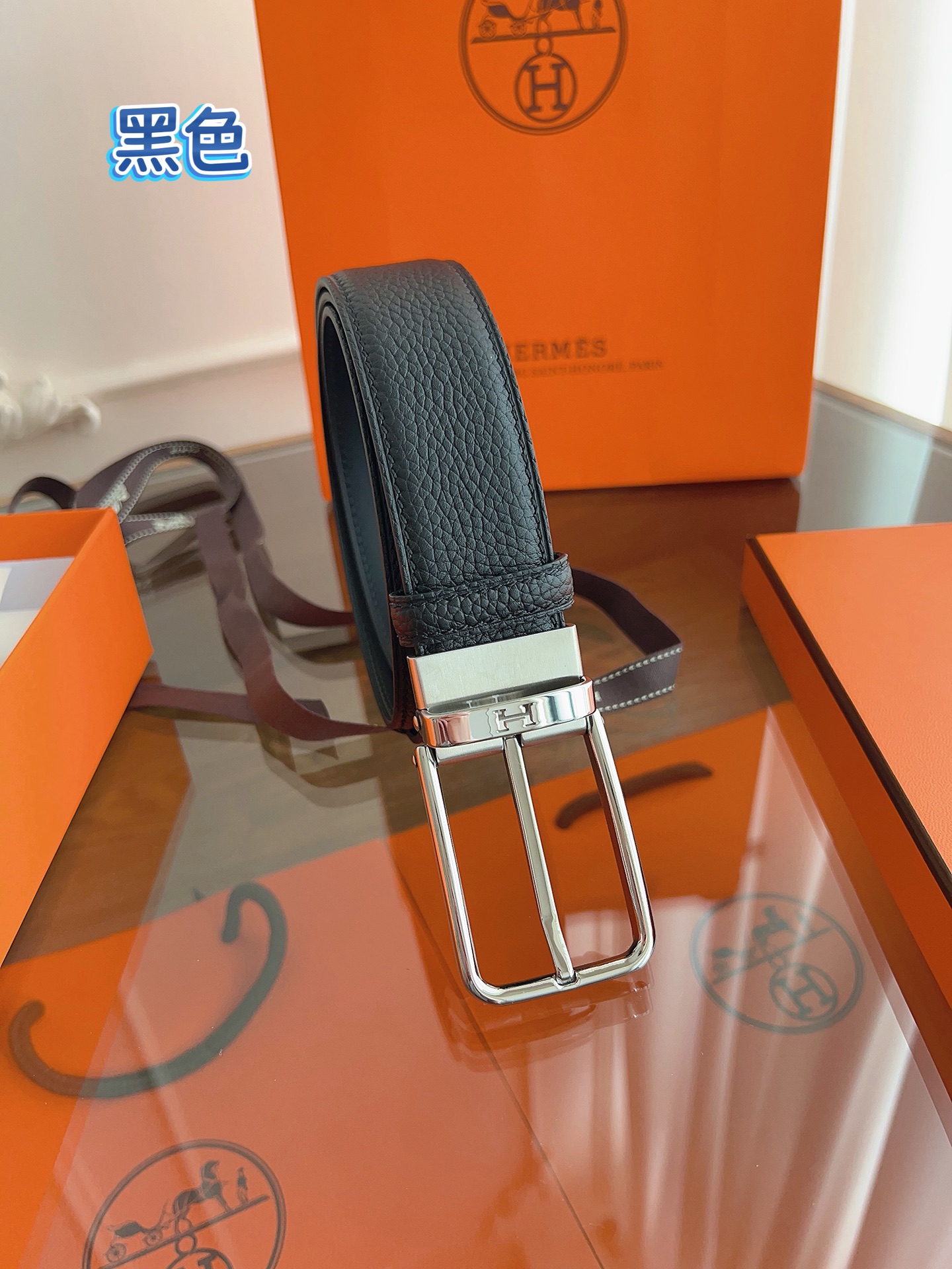 HERMES 最新设计 代购品质 腰带精选进口优质Togo皮，搭配精钢金属传统小针扣 工艺细节处理到位 