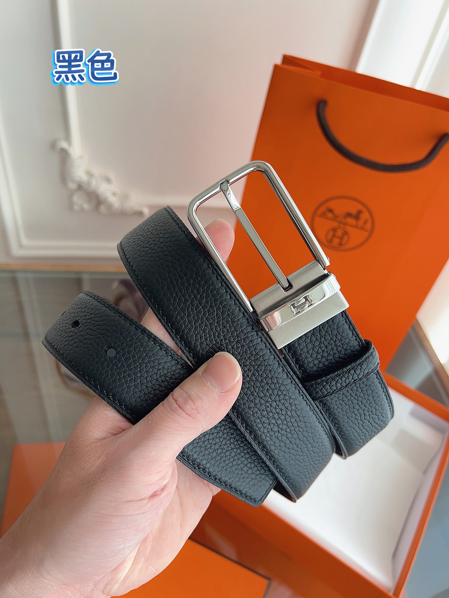 HERMES 最新设计 代购品质 腰带精选进口优质Togo皮，搭配精钢金属传统小针扣 工艺细节处理到位 