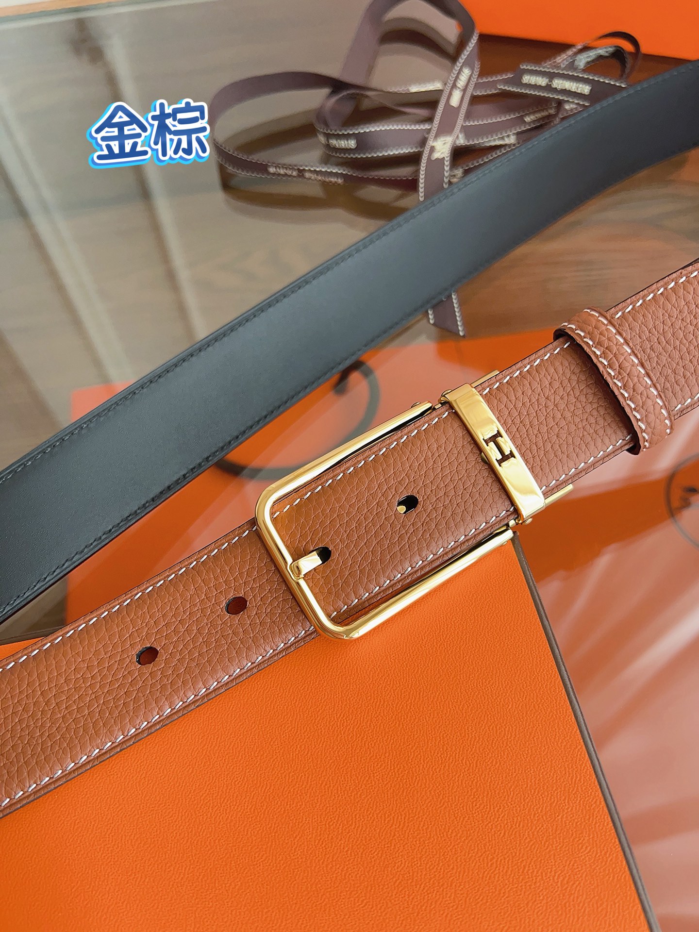 HERMES 最新设计 代购品质 腰带精选进口优质Togo皮，搭配精钢金属传统小针扣 工艺细节处理到位 