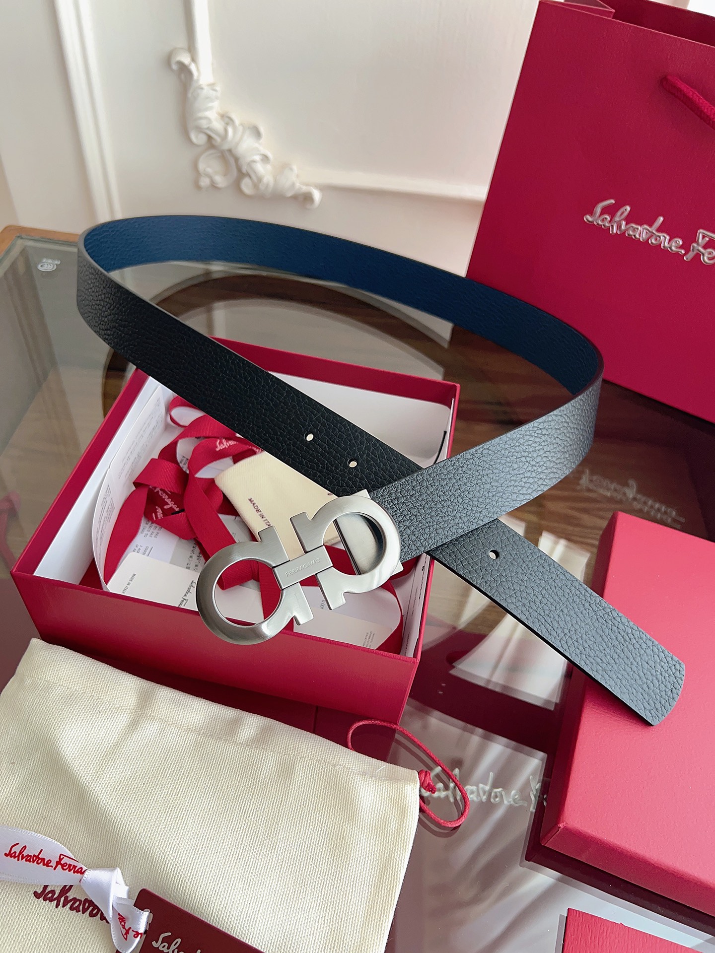 菲拉格慕3.5cm 原厂皮料.精密黄铜五金升级版、正品厂IP电镀！原版搭配、