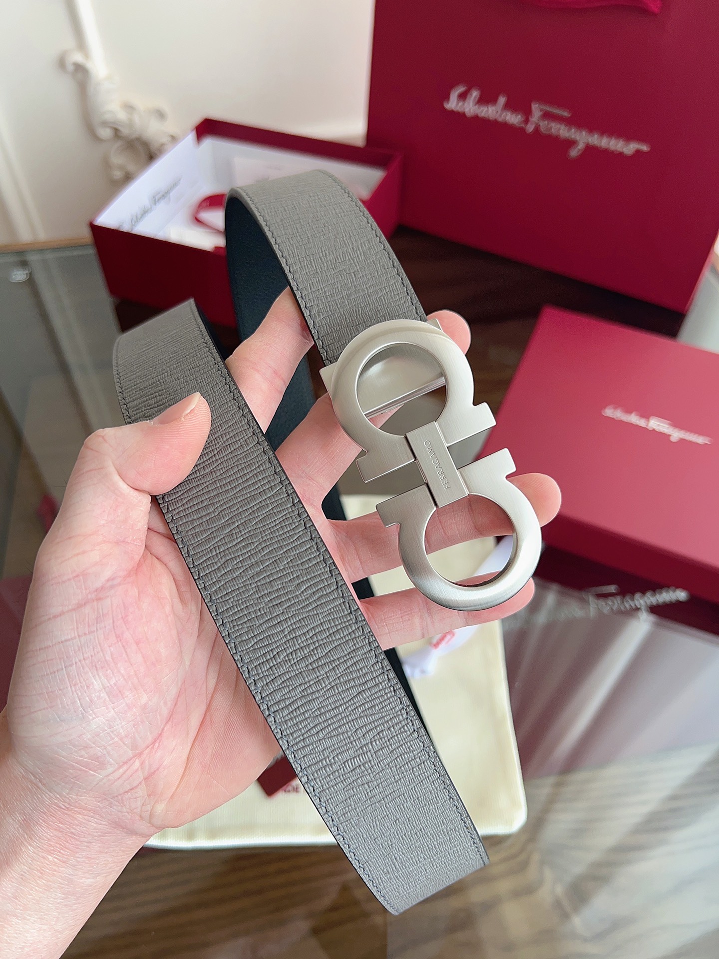 菲拉格慕3.5cm 原厂皮料.精密黄铜五金升级版、正品厂IP电镀！原版搭配、