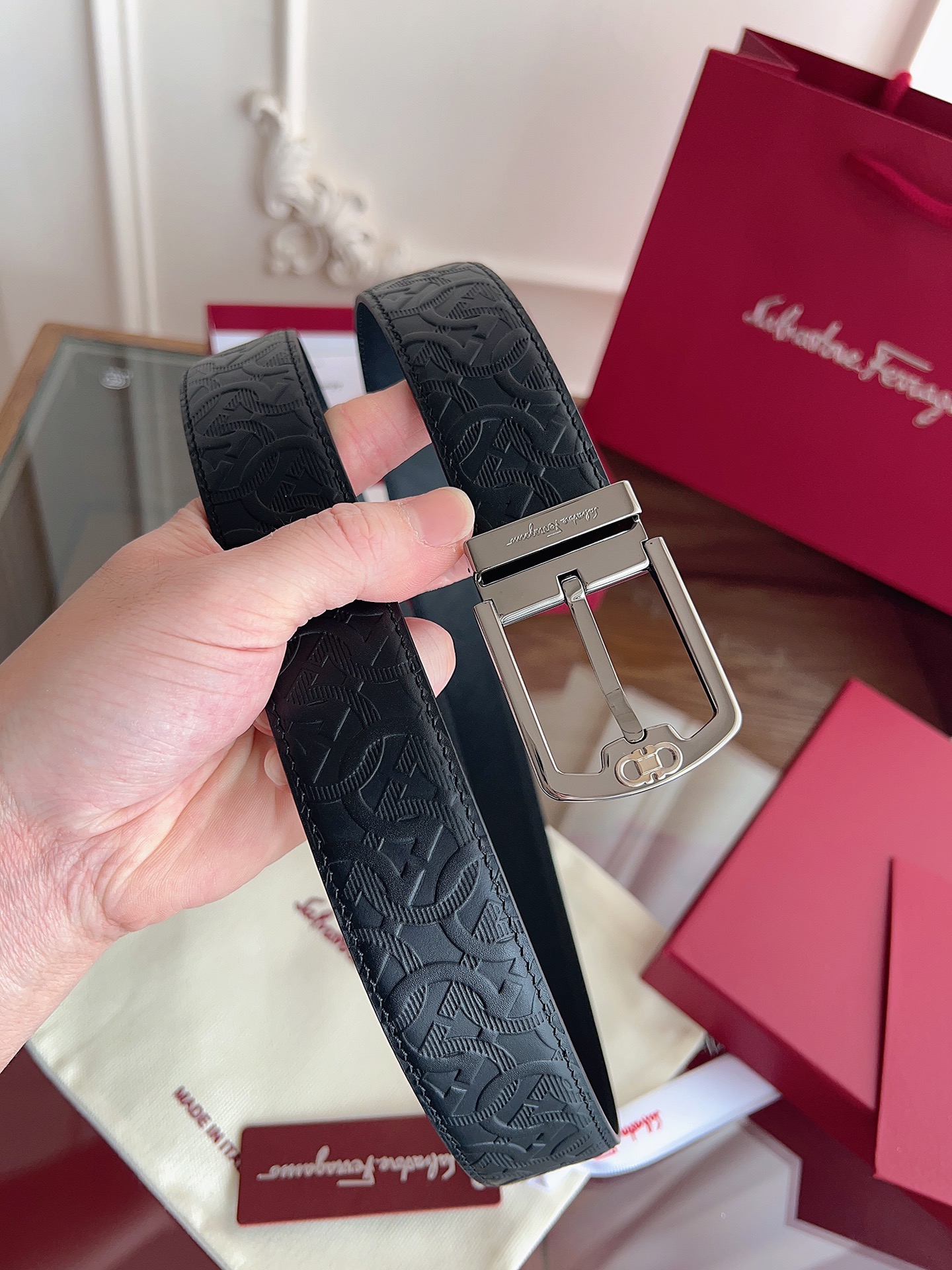 菲拉格慕3.5cm 原厂皮料.精密黄铜五金升级版、正品厂IP电镀！原版搭配、