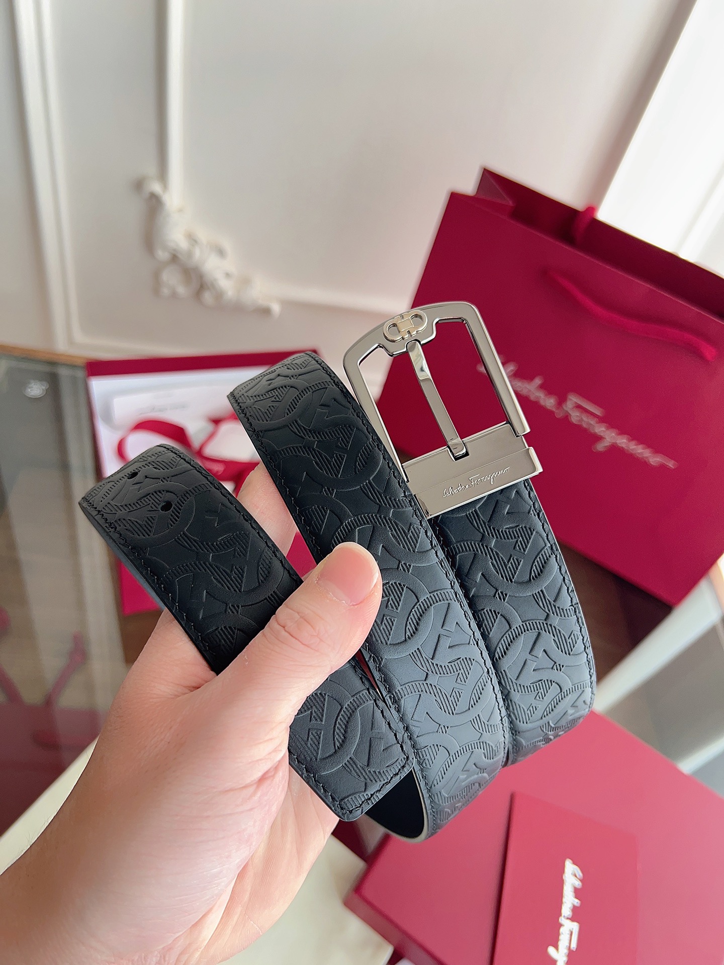 菲拉格慕3.5cm 原厂皮料.精密黄铜五金升级版、正品厂IP电镀！原版搭配、