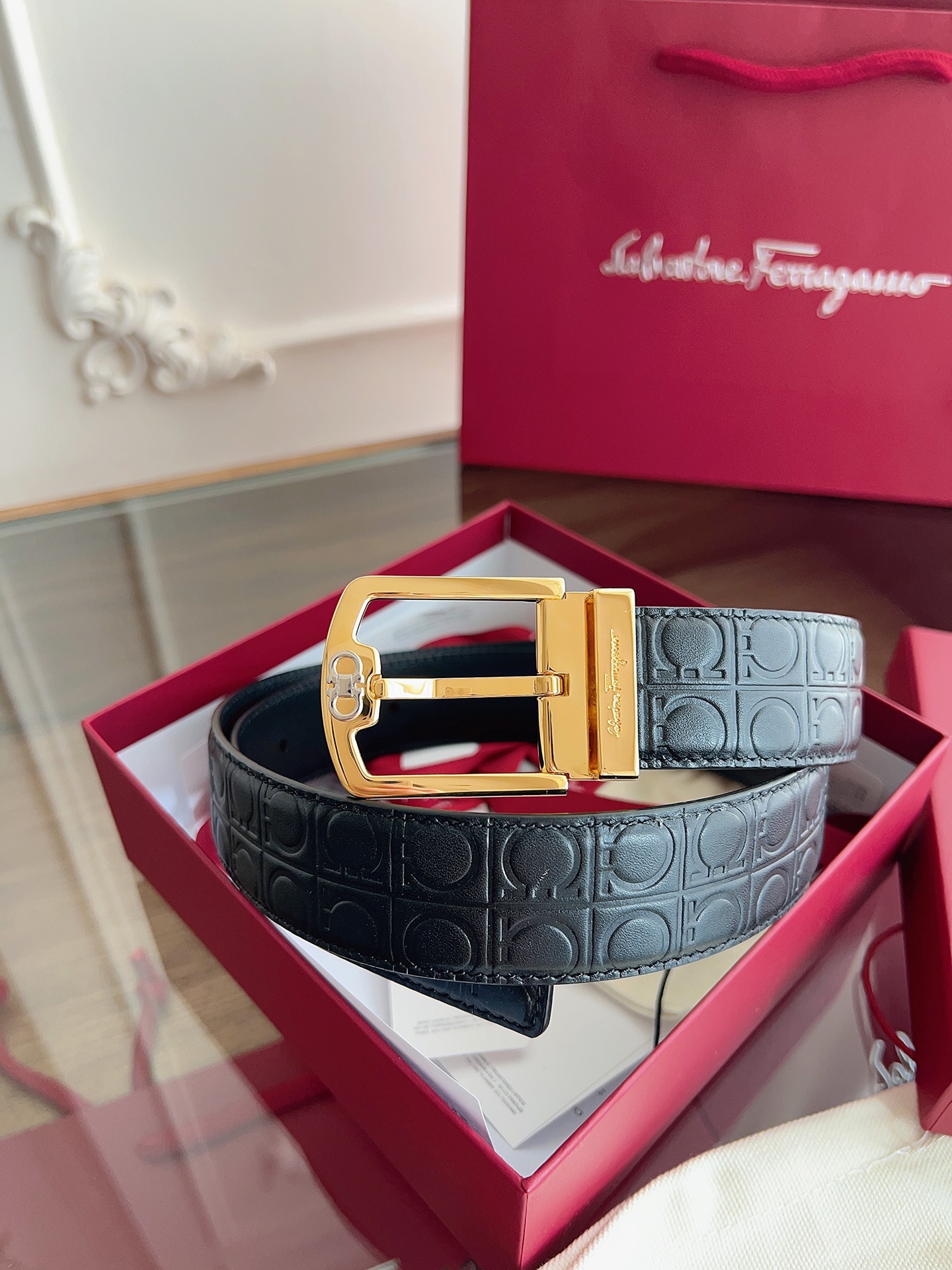 菲拉格慕3.5cm 原厂皮料.精密黄铜五金升级版、正品厂IP电镀！原版搭配、