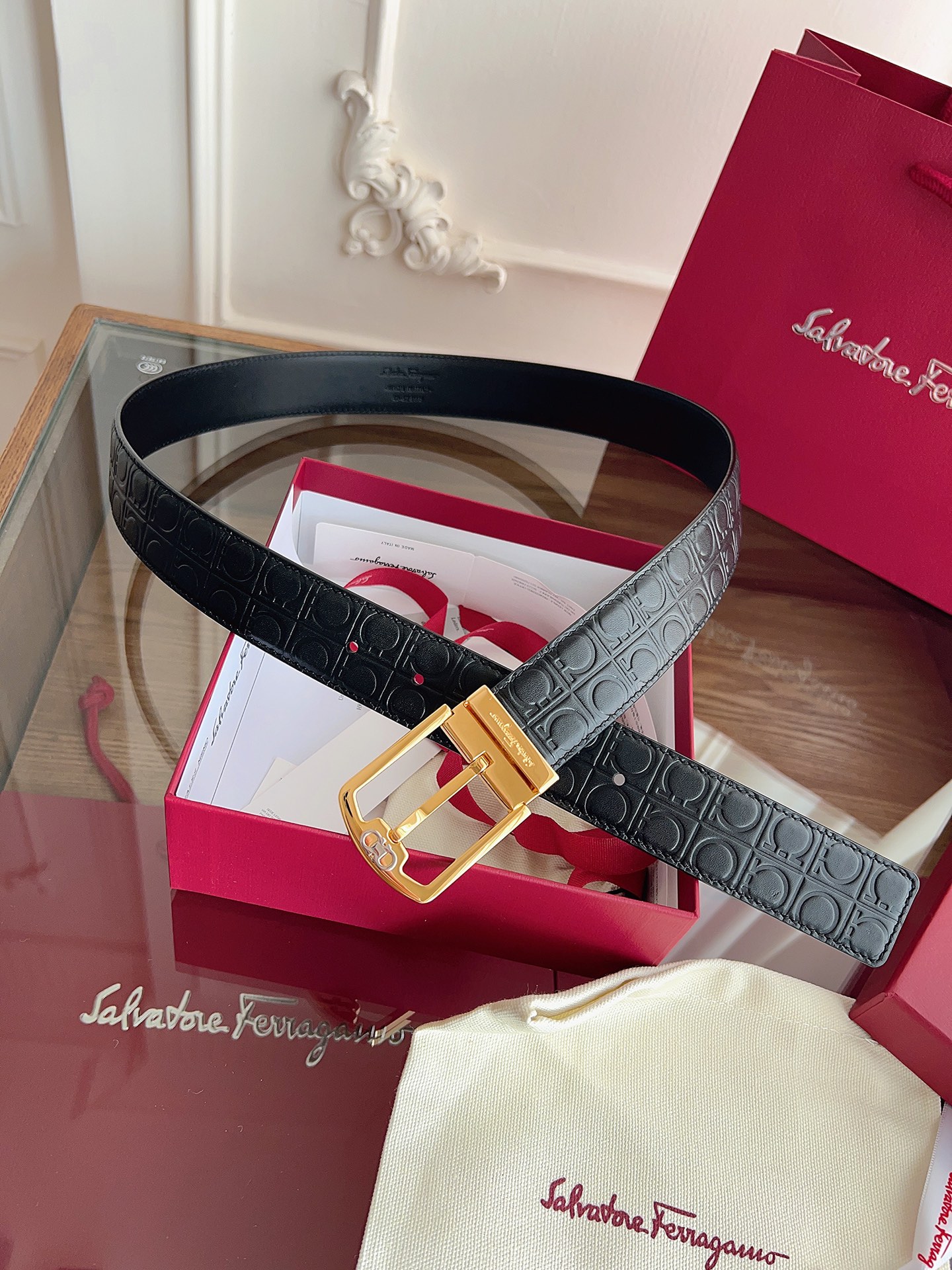 菲拉格慕3.5cm 原厂皮料.精密黄铜五金升级版、正品厂IP电镀！原版搭配、