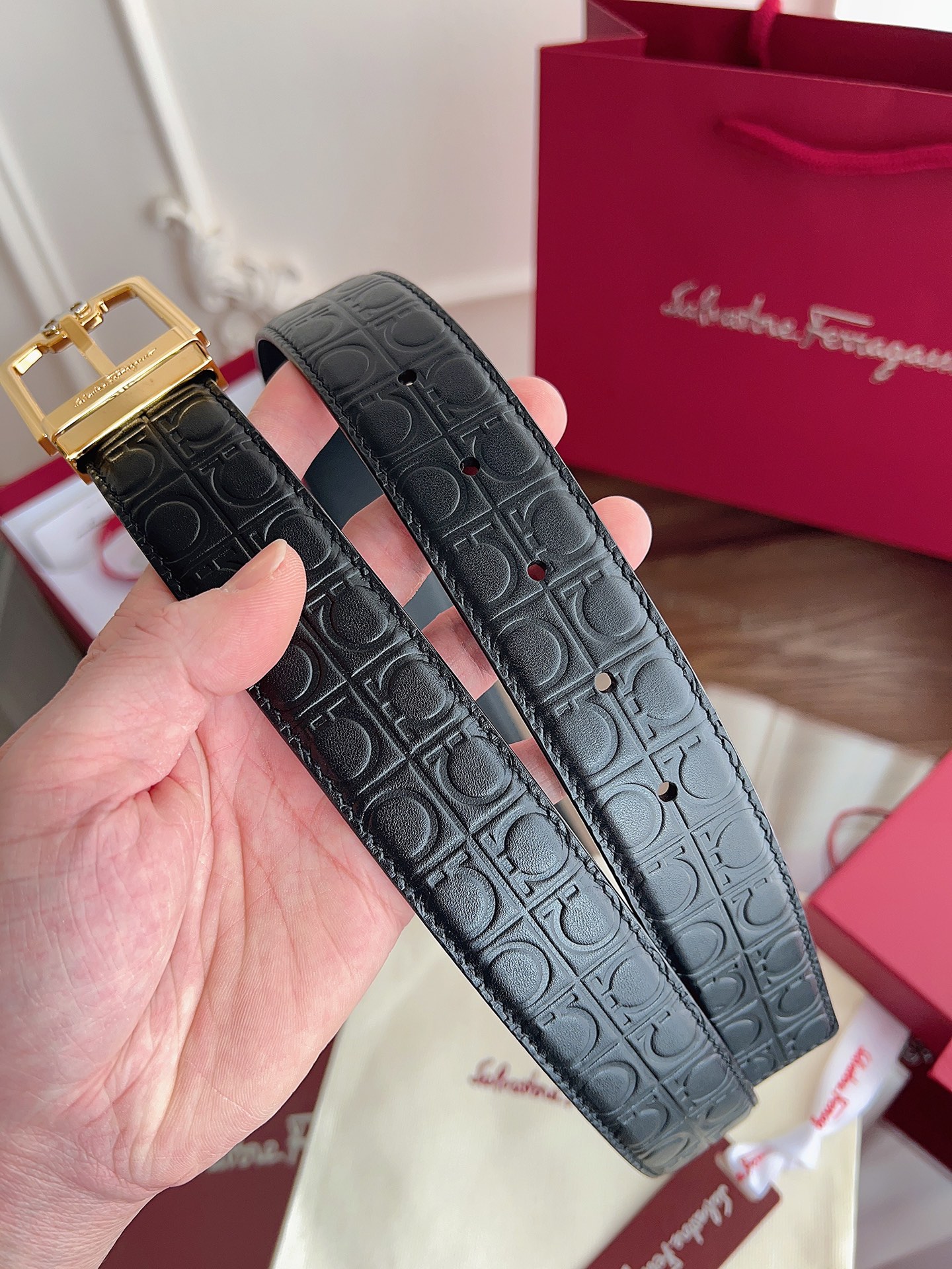 菲拉格慕3.5cm 原厂皮料.精密黄铜五金升级版、正品厂IP电镀！原版搭配、