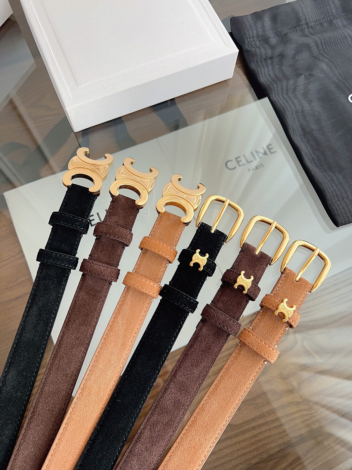 Celine 新款赛琳女士绒面腰带 céline