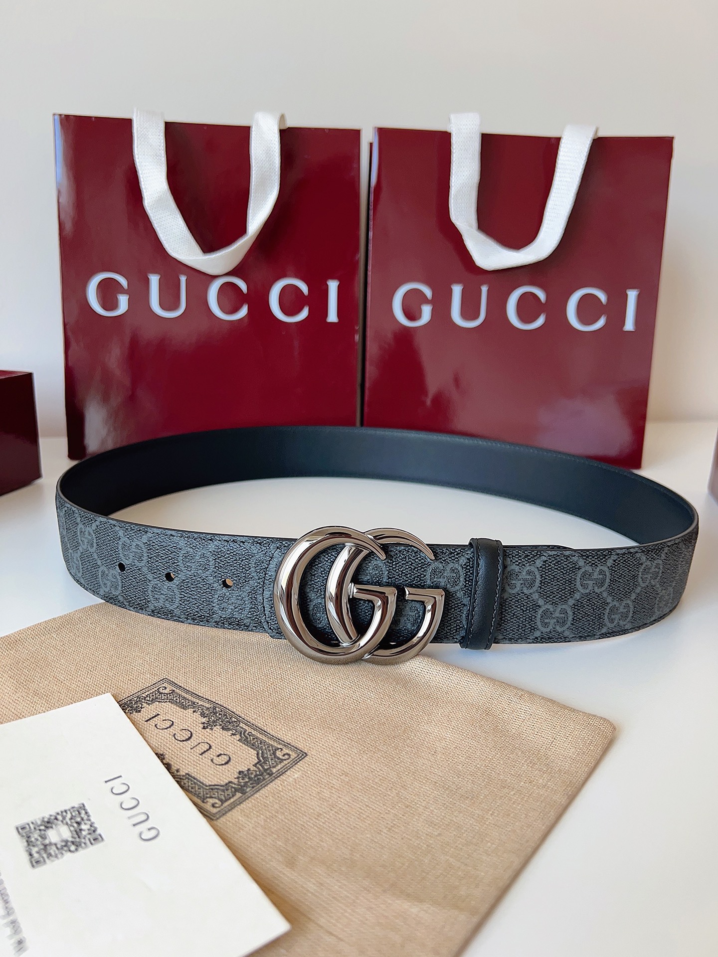 Gucci Style Black Leather Men's Belts Men's Belts Men's Belt detail image 5 from source 766490