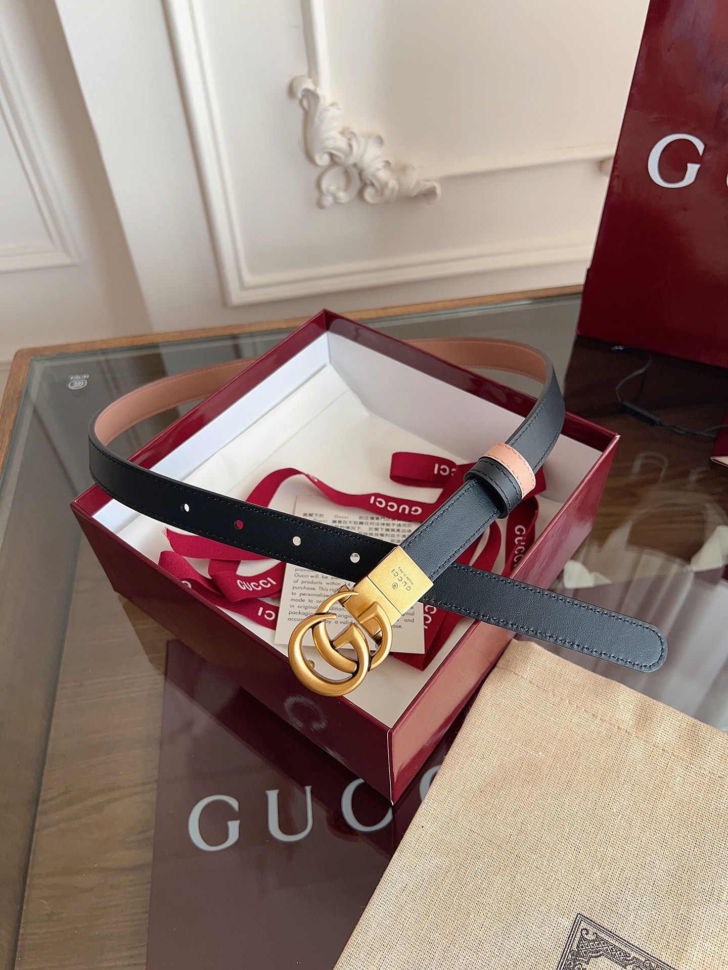 NO:882501,Gucci 659417 92TIC imported double-sided black and light pink calfskin, width 2.0cm, retro GG rotating buckle, double-sided/cuttable, belt, gucci, cowhide19860909Gucci 659417 92TIC 进口双面黑拼浅粉小牛皮 宽度2.0cm 复古GG旋转扣双面可用/可裁剪,皮带,gucci,cowhide,Belt