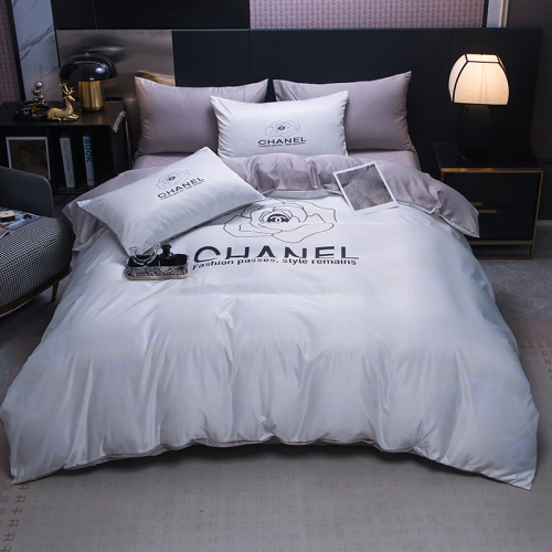 Luxury Chanel Washed Silk Bedding Set - Floral Print Premium Quality Bedding 1 Luxury Chanel Washed Silk Bedding Set - Floral Print Premium Quality Bedding