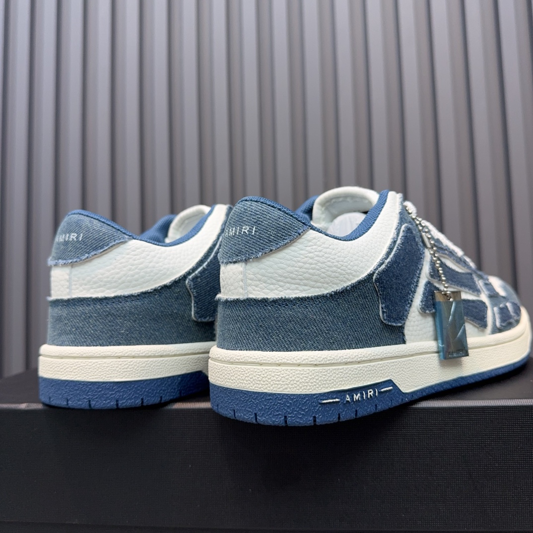 Amiri Bone Runner Sneakers - Denim Blue Leather Low Top Sneakers 7 i1729106339 2386 7